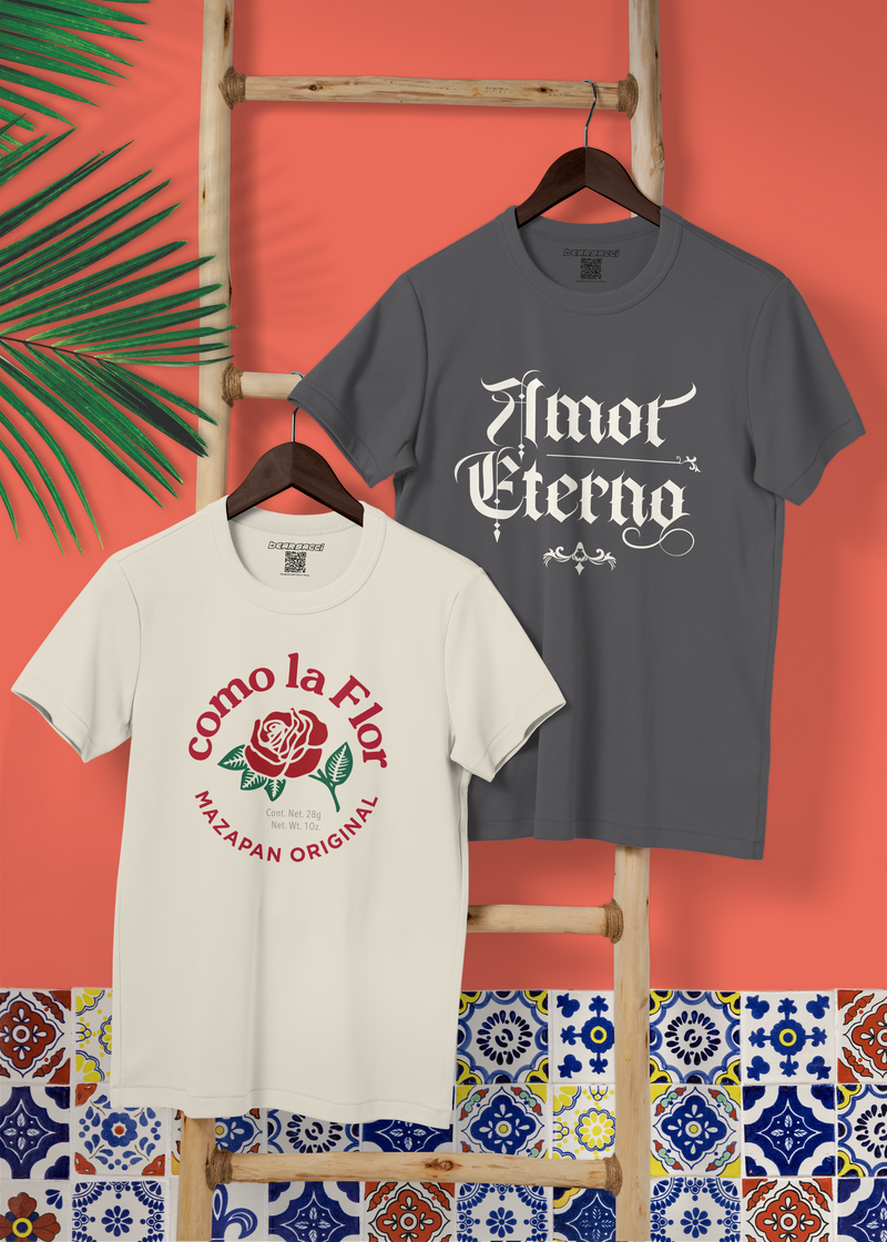 Selena Como La Flor T-shirt on a de la Rosa mazapan. Amor Eterno T-shirt, title of the Juan Gabriel Song.