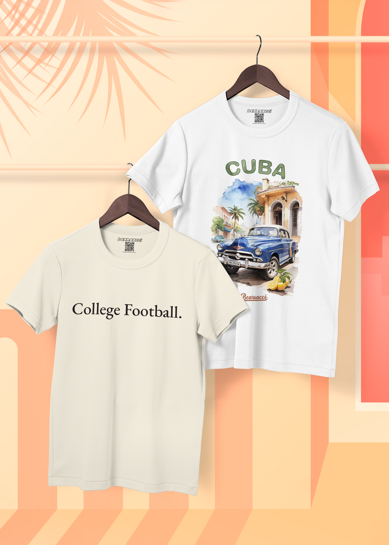 College Football T-shirt and watercolor Cuba T-shirt.