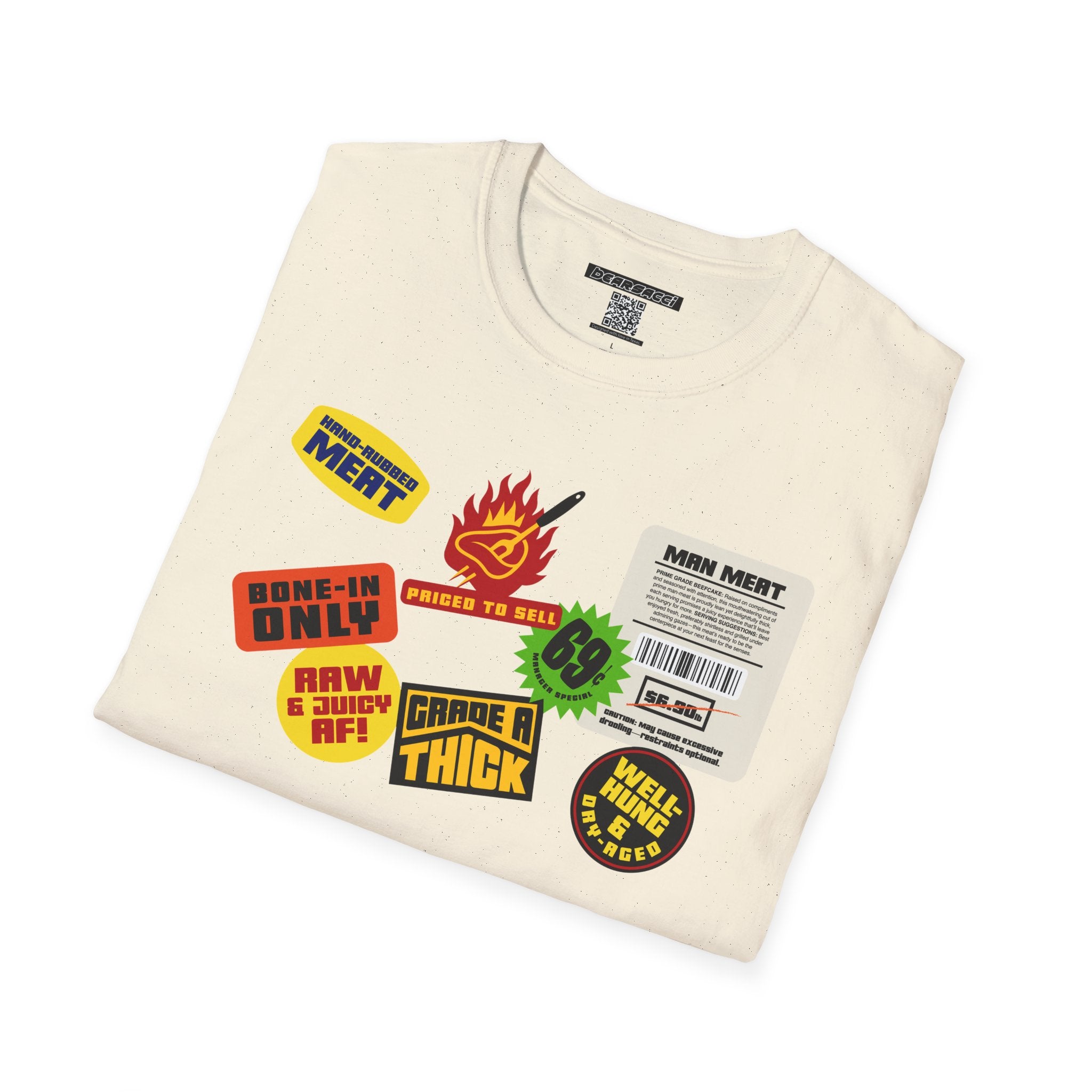 Bearmart®: Butcher Isle Meat Stickers (1990s Colorway) │Softsyle T-shirt
