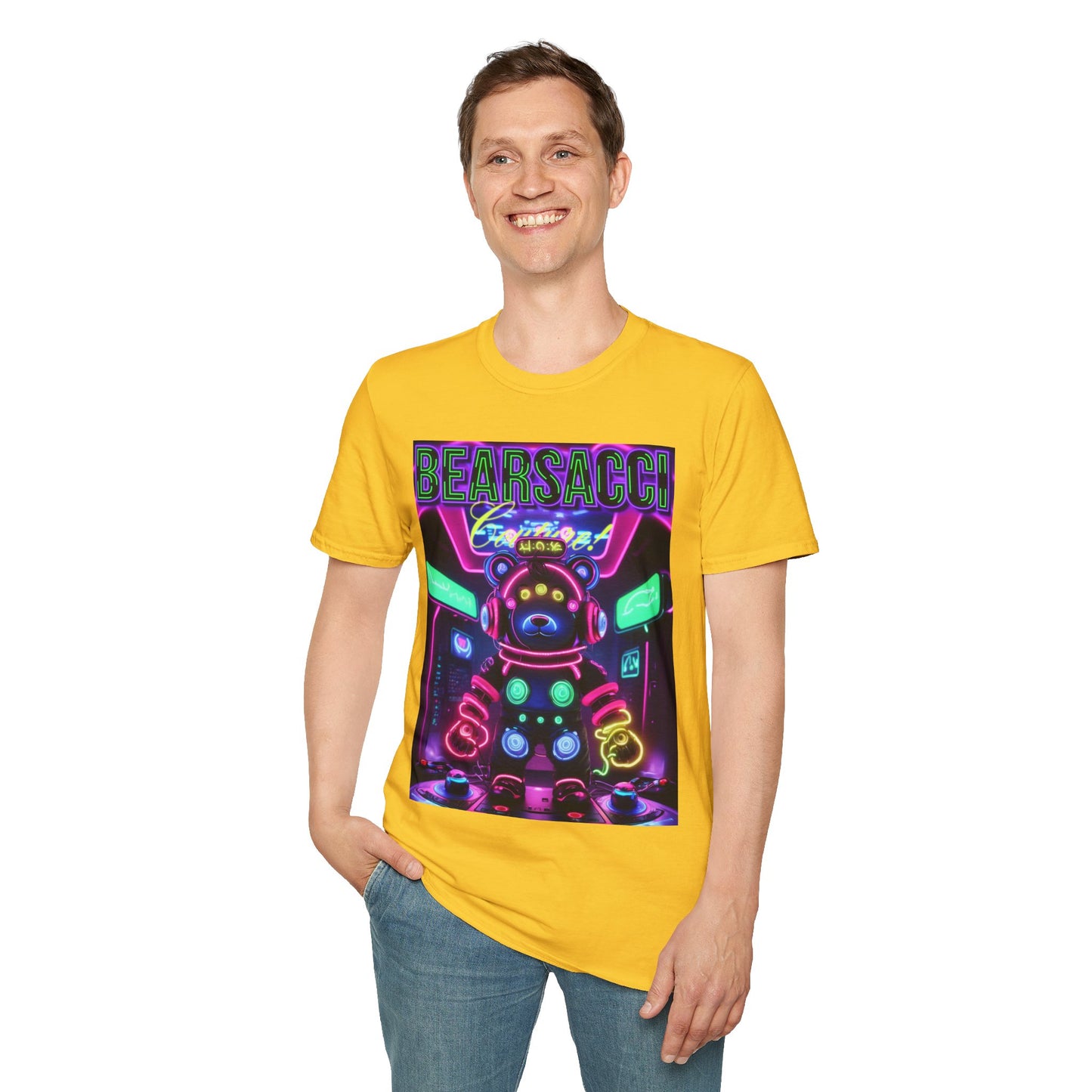 Fake Designer™: Neon Teddy Bear│ Softsyle T-shirt