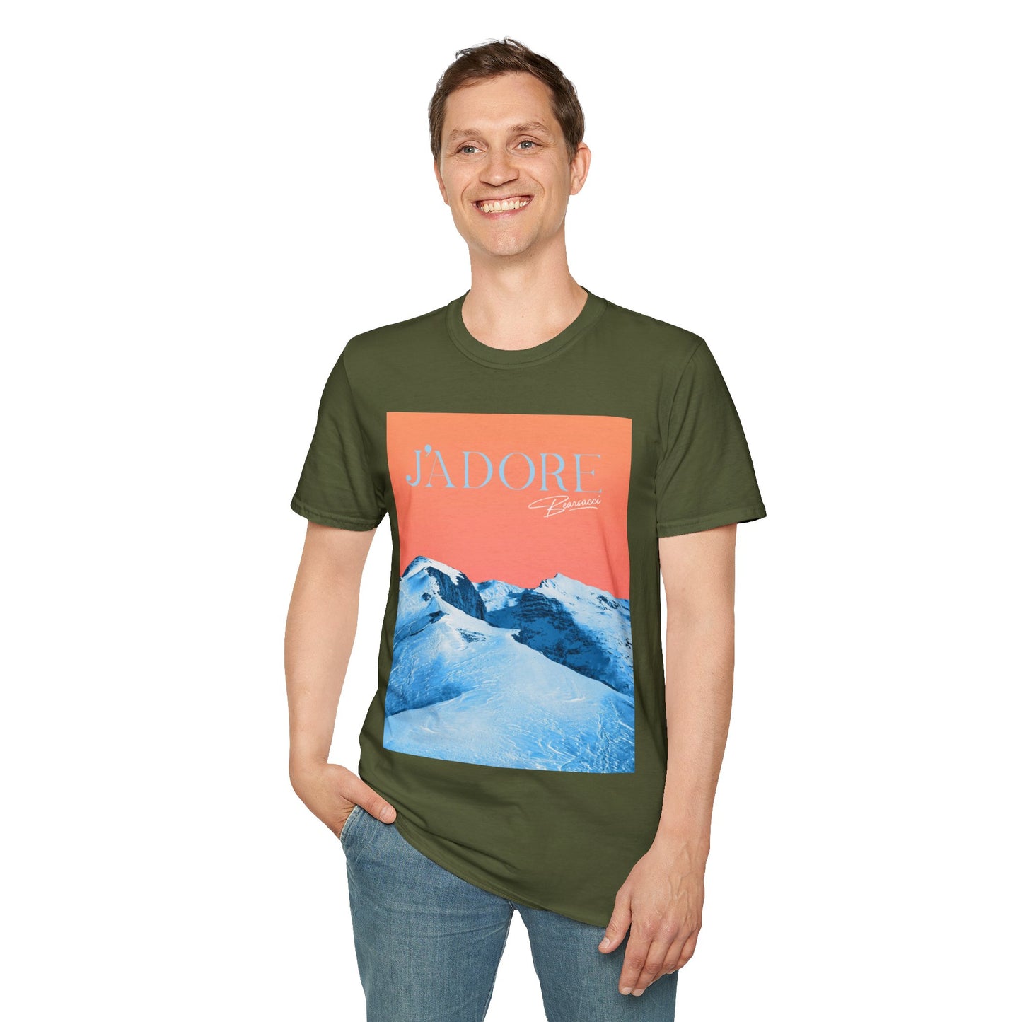 Fake Designer™: J'adore Bearsacci Solitude Is Dangerously Addictive (Vibrant Snowy Mountains At Sunset)│ Softsyle T-shirt