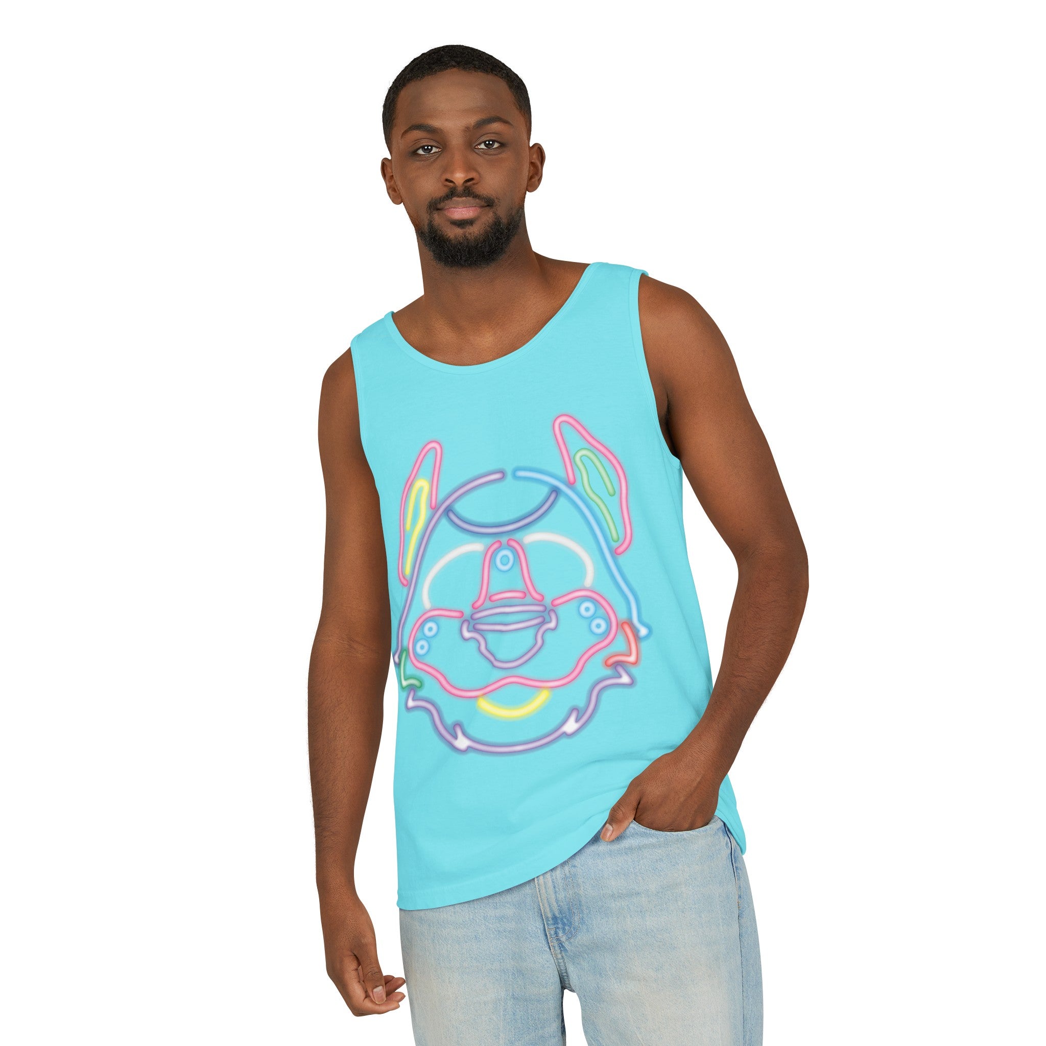 YIFF®: Neon Good Buy (Pup Mask) │ Garment-Dyed Tank Top