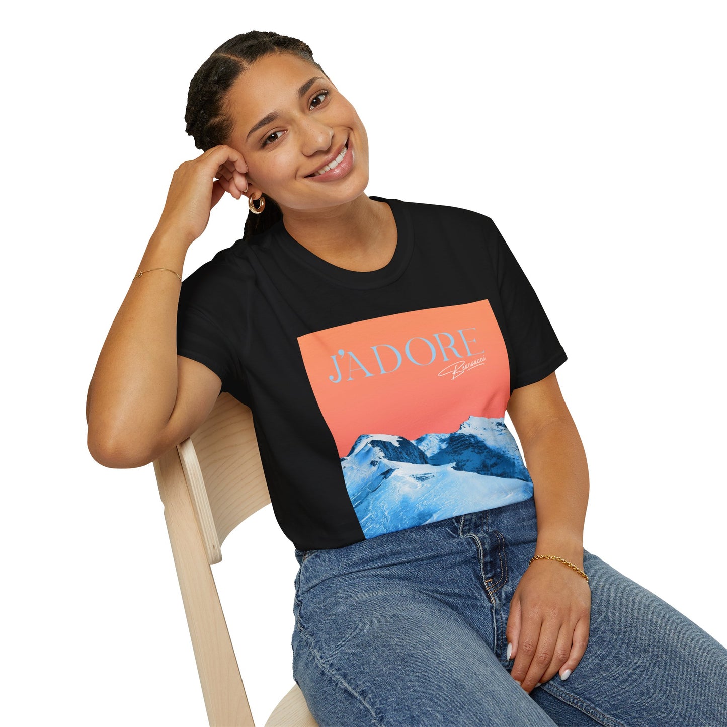 Fake Designer™: J'adore Bearsacci Solitude Is Dangerously Addictive (Vibrant Snowy Mountains At Sunset)│ Softsyle T-shirt