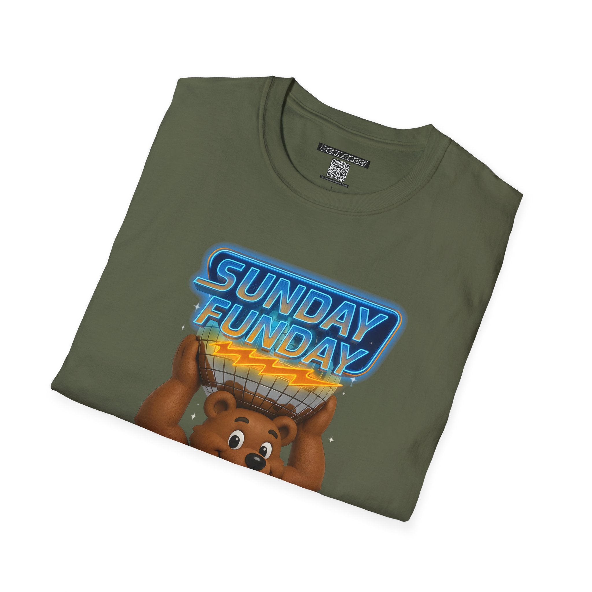 Bearsacci™: Sunday Funday Atlas Disco Bear Remix│ Softsyle T-shirt