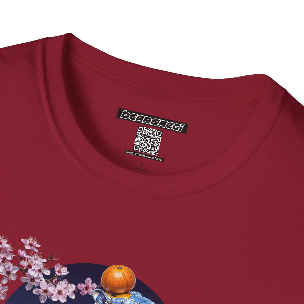 Fake Designer™: Robot Capybara T-Shirt with Sakura Blooms│ Softsyle T-shirt