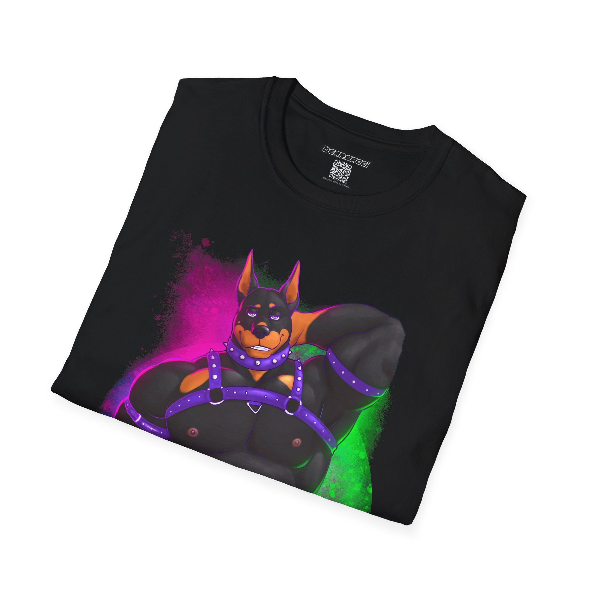 YIFF™: Neon Pup Doberman │ Softsyle T-shirt