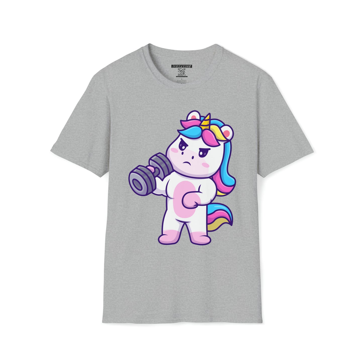 HyperPop™: Unicorn Lifting Dumbell (Getting Good At Hugging) │ Softsyle T-shirt