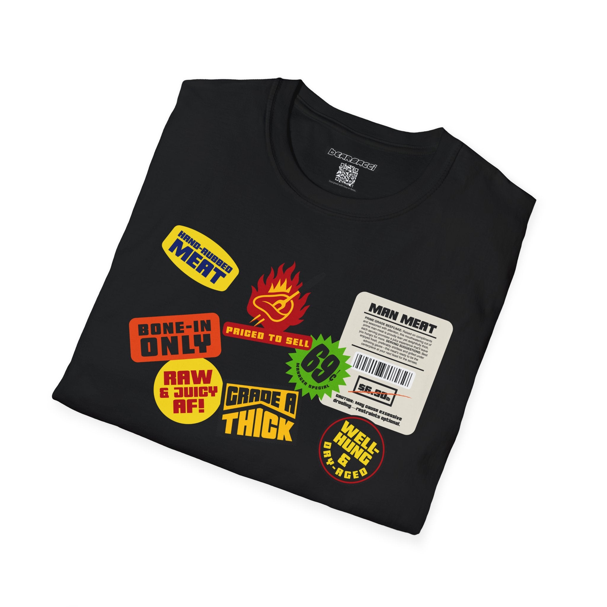 Bearmart®: Butcher Isle Meat Stickers (1990s Colorway) │Softsyle T-shirt
