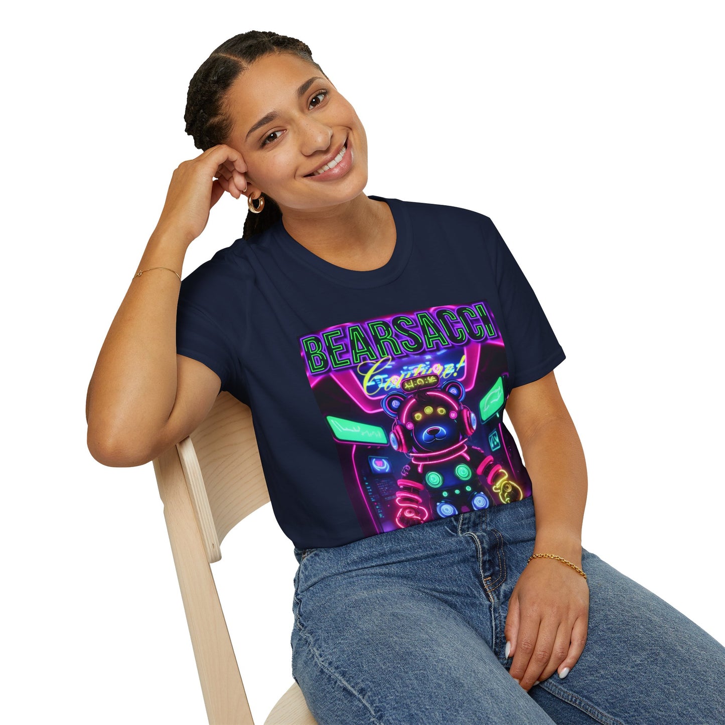 Fake Designer™: Neon Teddy Bear│ Softsyle T-shirt