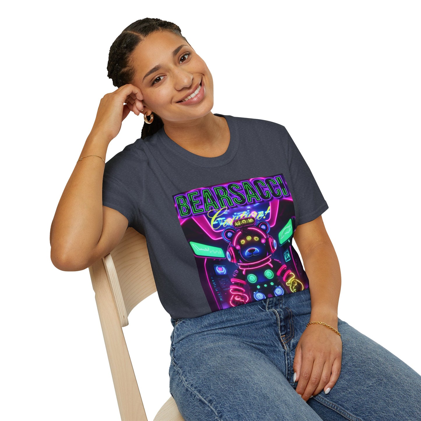 Fake Designer™: Neon Teddy Bear│ Softsyle T-shirt