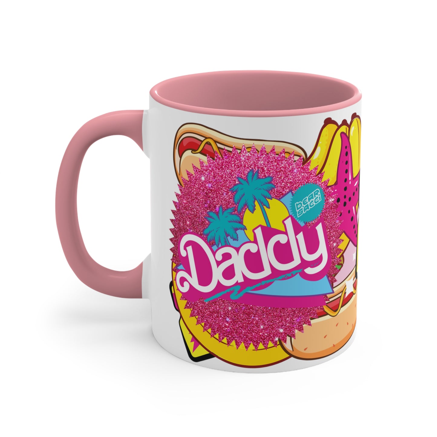 Bearbie "Now It's A Party" │ Pink Accent Coffee Mug, 11oz