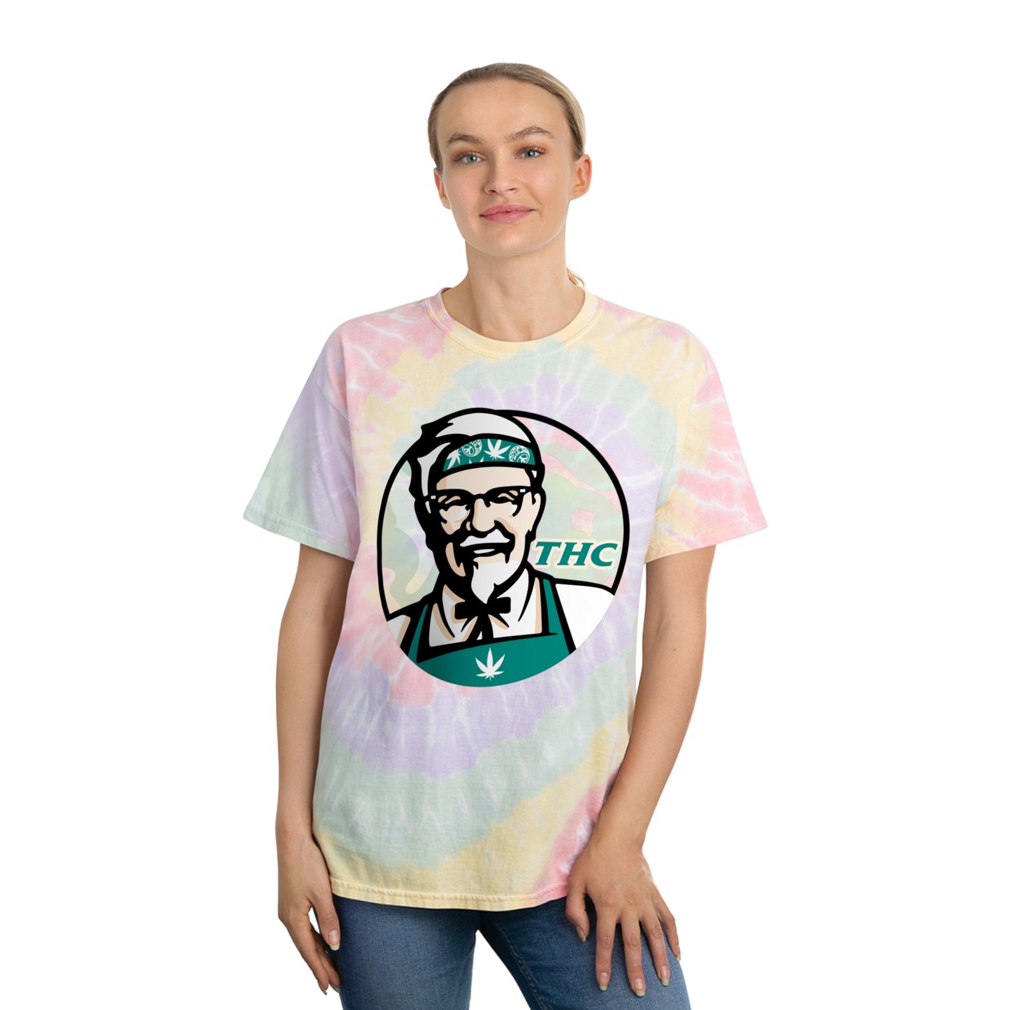 Stoney: "Fried" THC Logo │ Tie-Dye Tee, Spiral