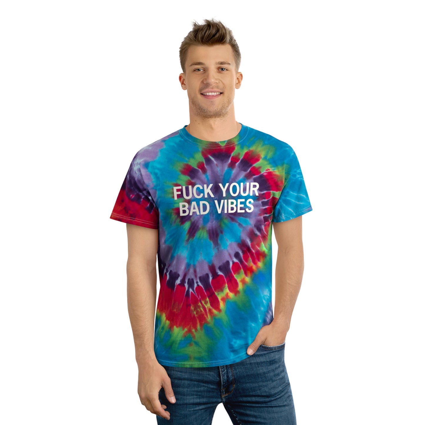 Stoney X Hollyweird: "Fuck Your Bad Vibes" │ Tie-Dye Tee, Spiral