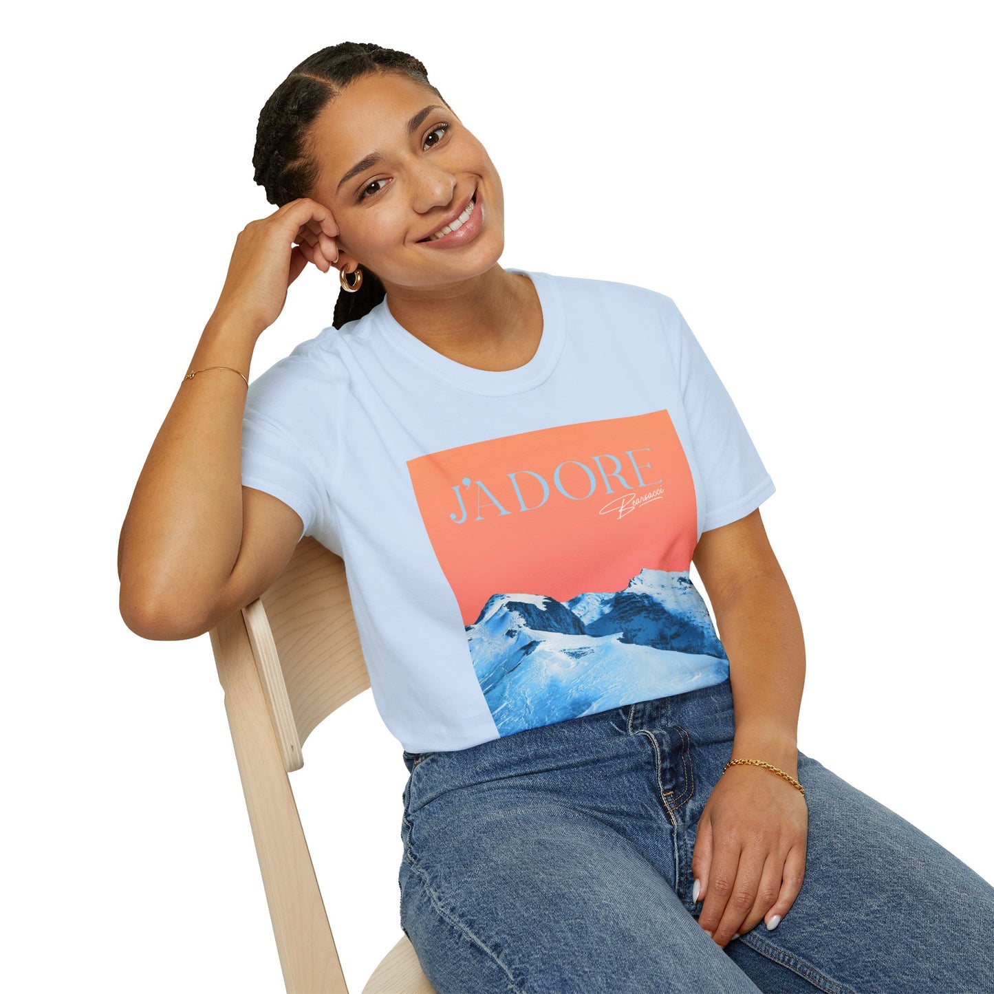 Fake Designer™: J'adore Bearsacci Solitude Is Dangerously Addictive (Vibrant Snowy Mountains At Sunset)│ Softsyle T-shirt