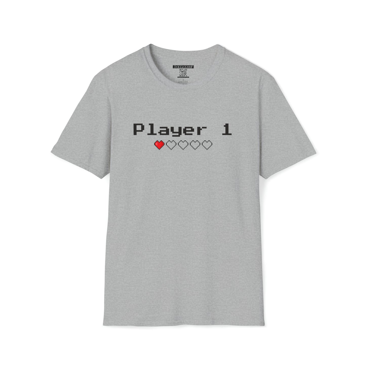 Gaymr™: Player 1 Pixelated Heart Lifebar │ Softsyle T-shirt