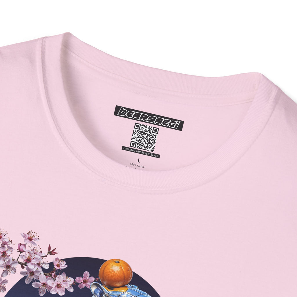 Fake Designer™: Robot Capybara T-Shirt with Sakura Blooms│ Softsyle T-shirt