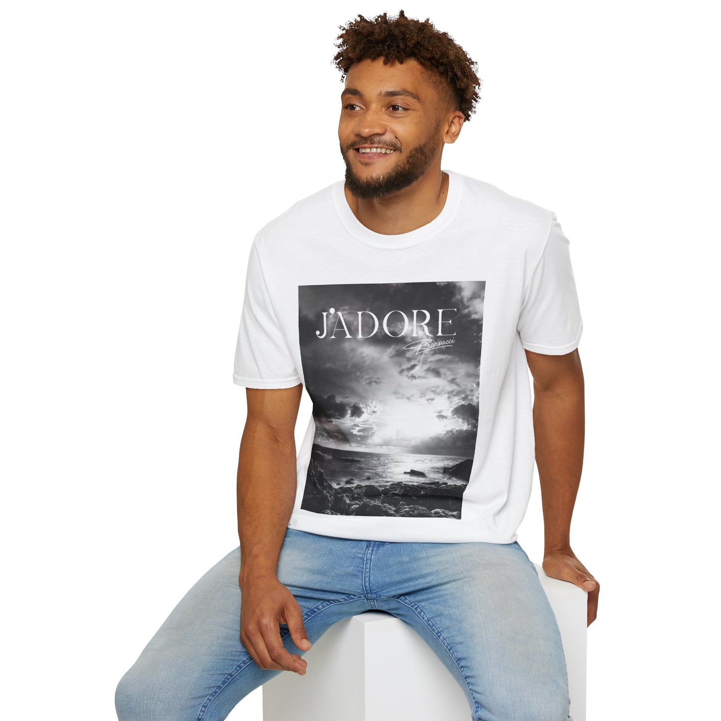 Fake Designer™: J'adore Bearsacci Solitude Is Dangerously Addictive (Black and White Beach)│ Softsyle T-shirt