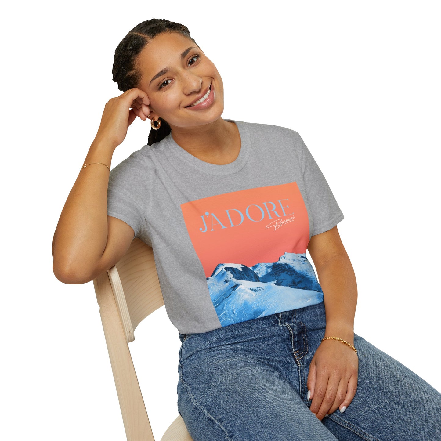 Fake Designer™: J'adore Bearsacci Solitude Is Dangerously Addictive (Vibrant Snowy Mountains At Sunset)│ Softsyle T-shirt