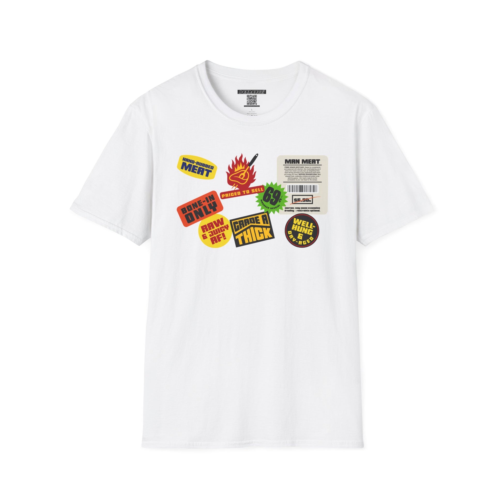 Bearmart®: Butcher Isle Meat Stickers (1990s Colorway) │Softsyle T-shirt