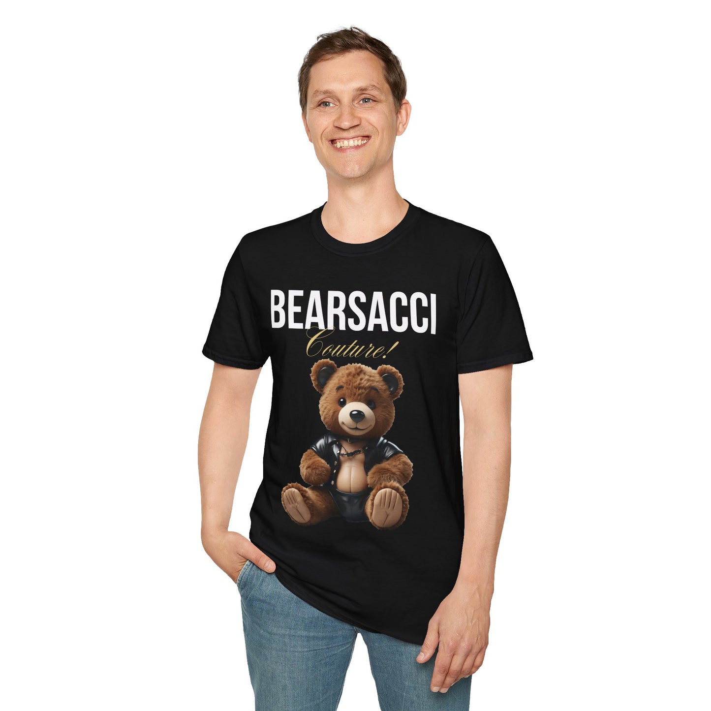 Fake Designer™: Leather Teddy Bear│ Softsyle T-shirt