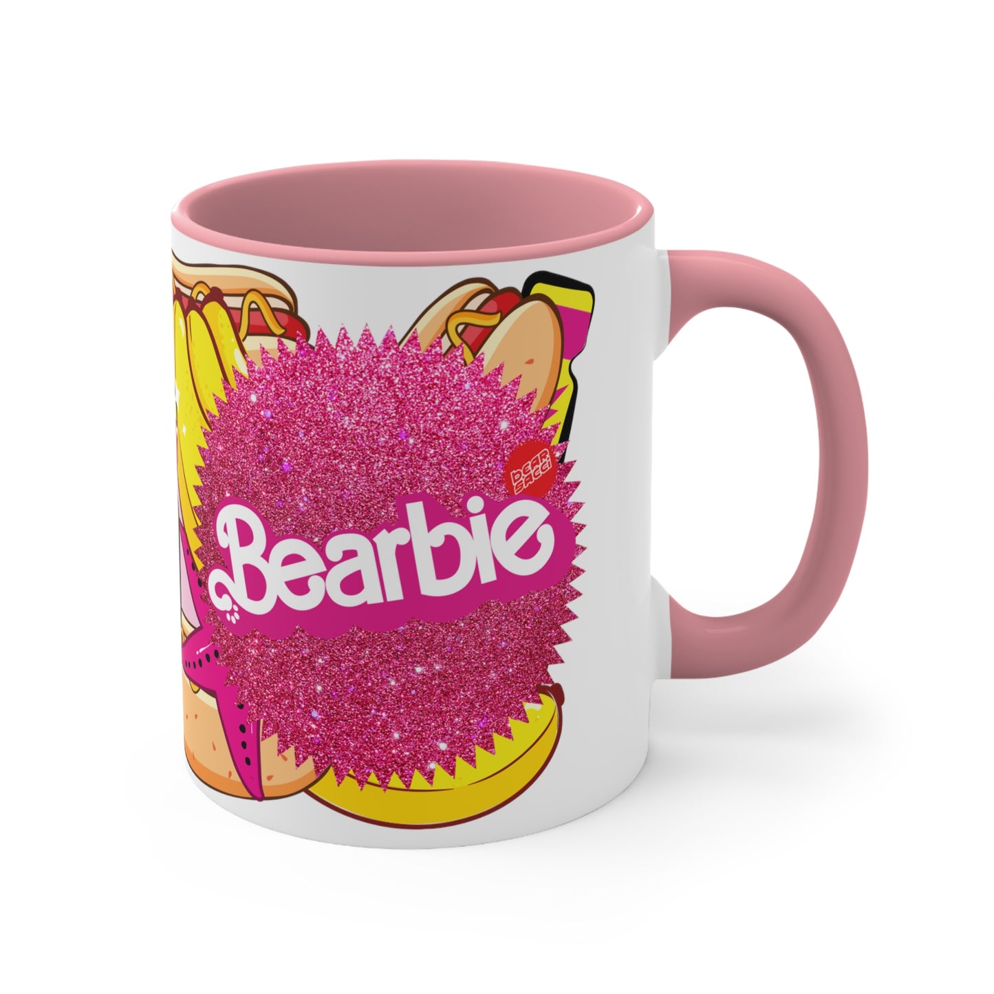 Bearbie "Now It's A Party" │ Pink Accent Coffee Mug, 11oz