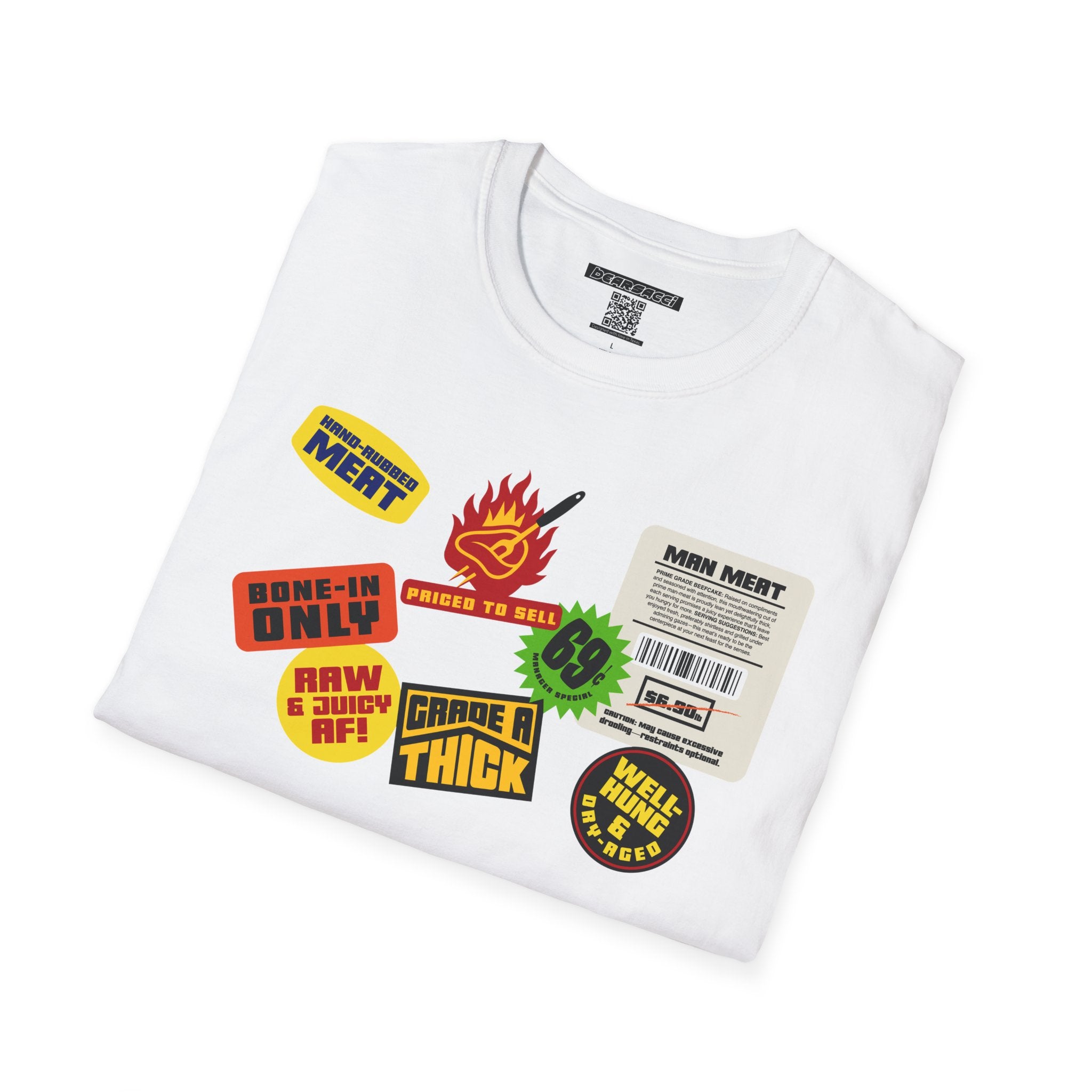 Bearmart®: Butcher Isle Meat Stickers (1990s Colorway) │Softsyle T-shirt