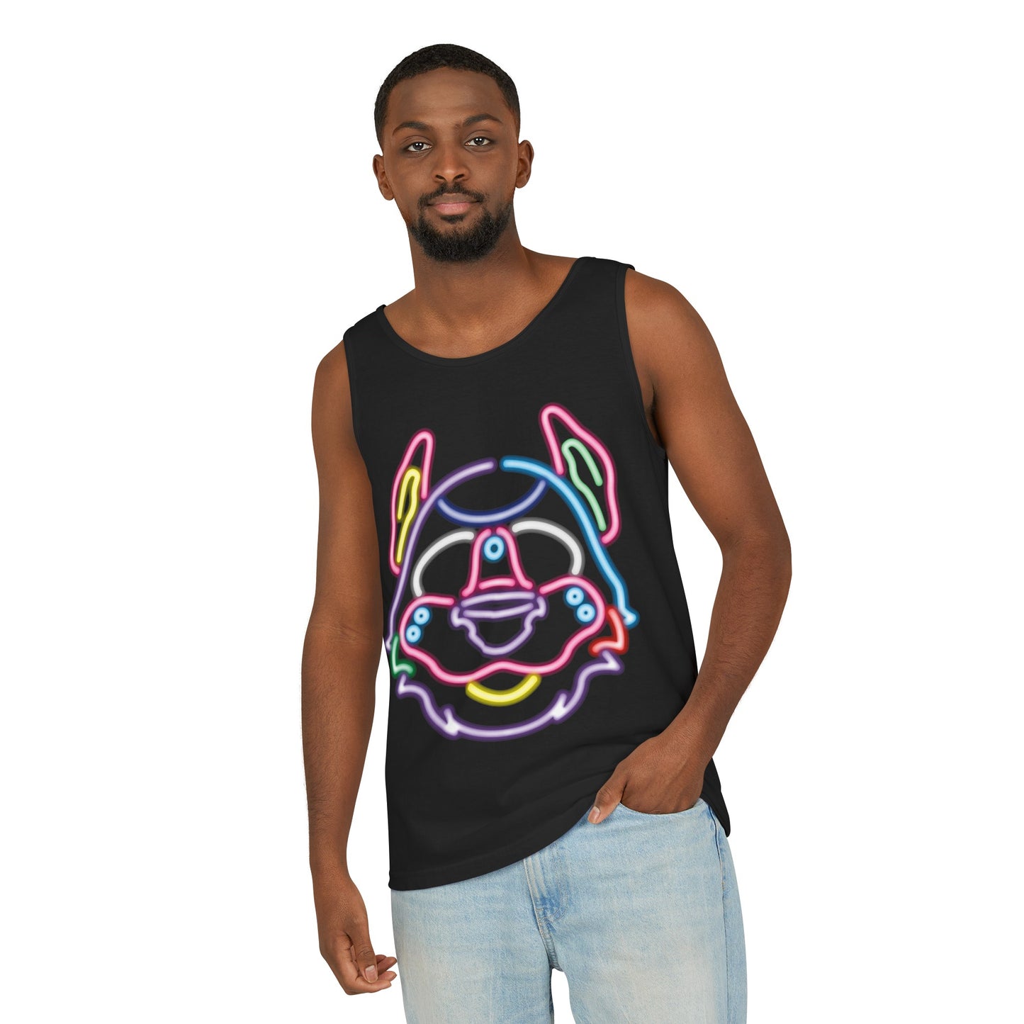 HyperPop™ X SlutPride™: Neon Pup Mask │ Garment-Dyed Tank Top