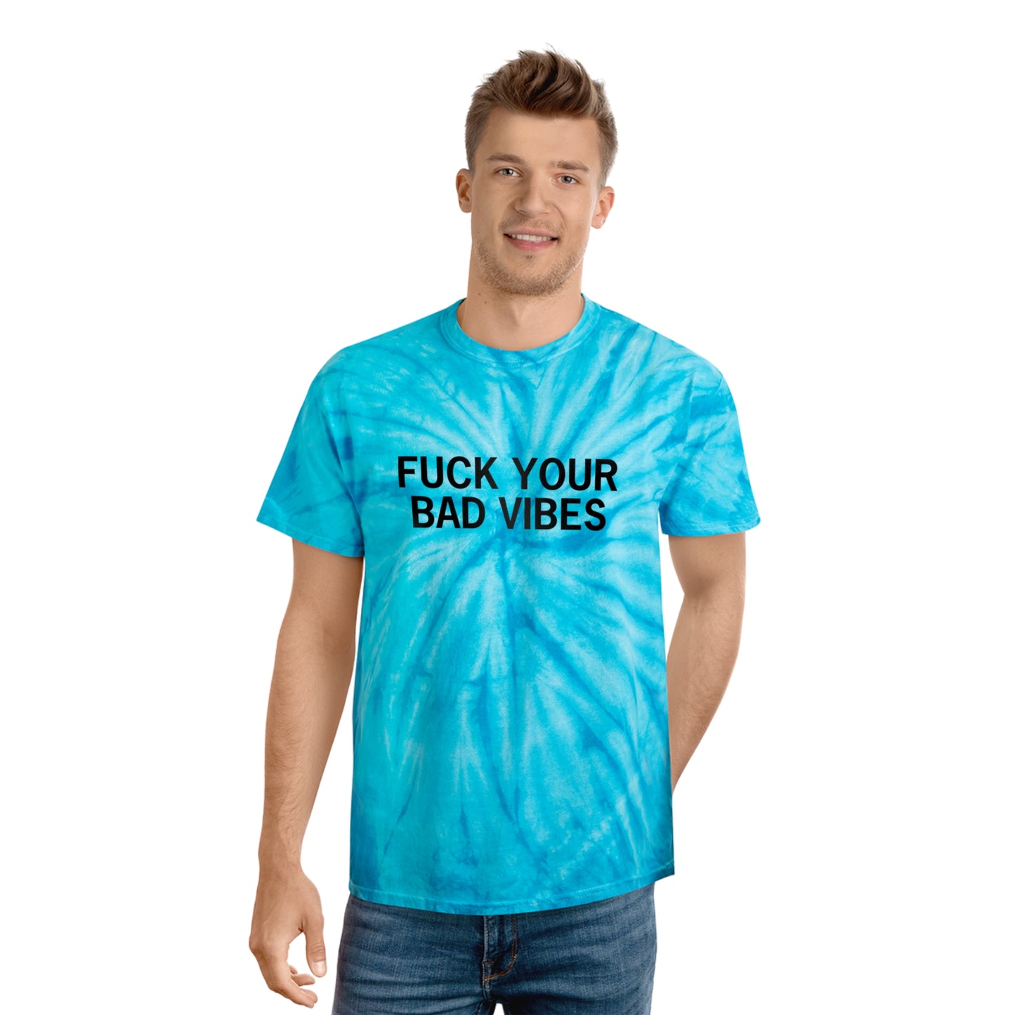 Stoney X Hollyweird: "Fuck Your Bad Vibes" │ Tie-Dye Tee, Spiral