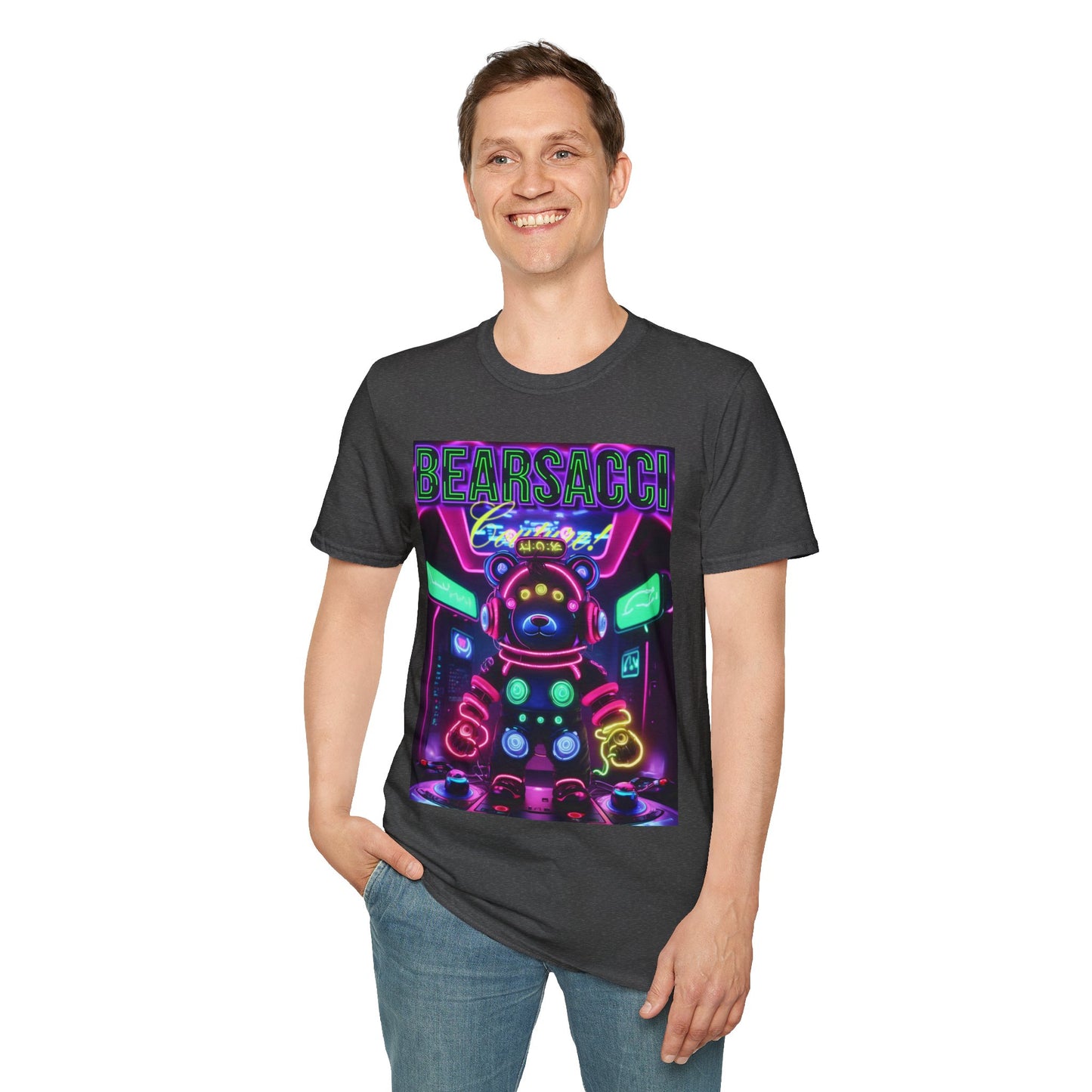 Fake Designer™: Neon Teddy Bear│ Softsyle T-shirt