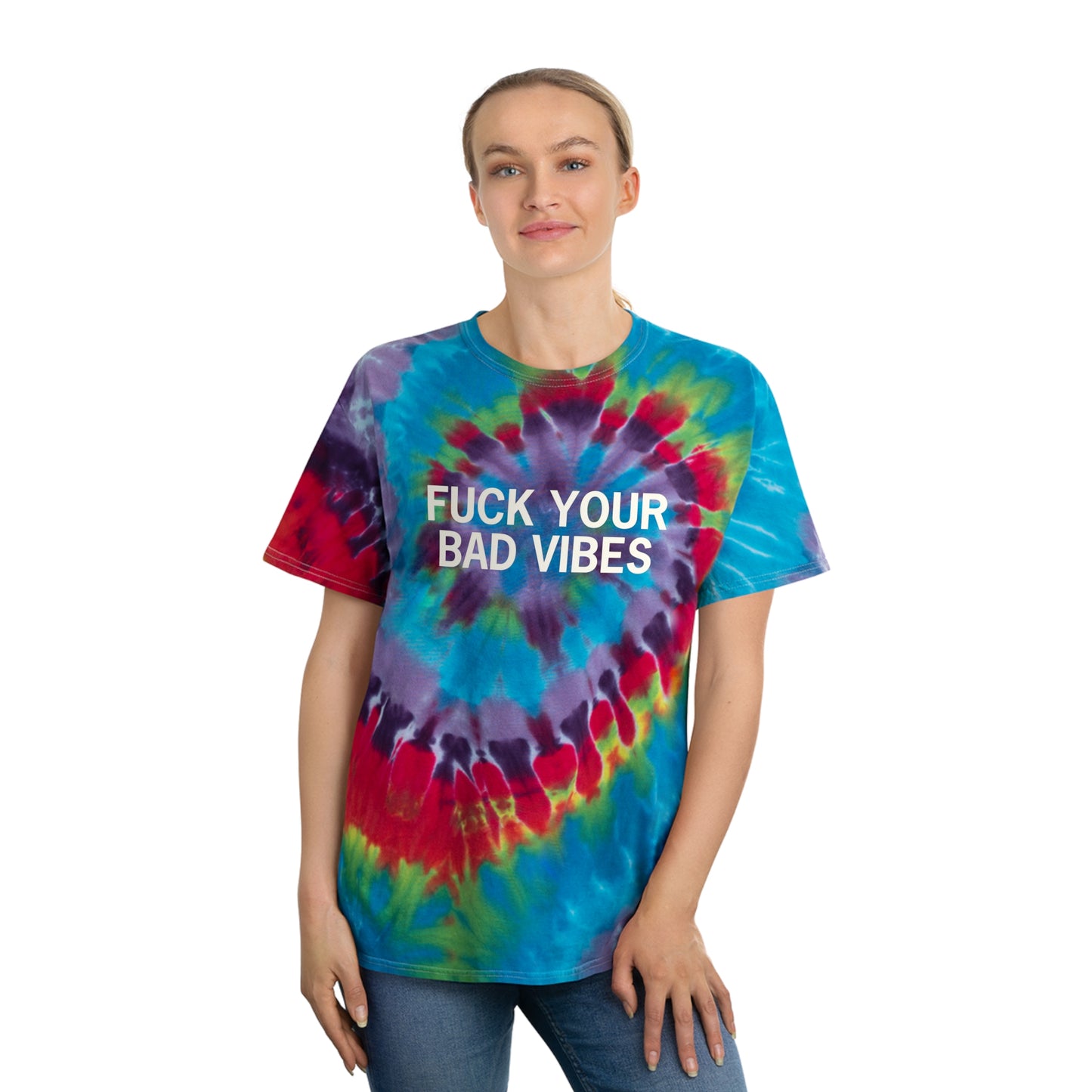 Stoney X Hollyweird: "Fuck Your Bad Vibes" │ Tie-Dye Tee, Spiral