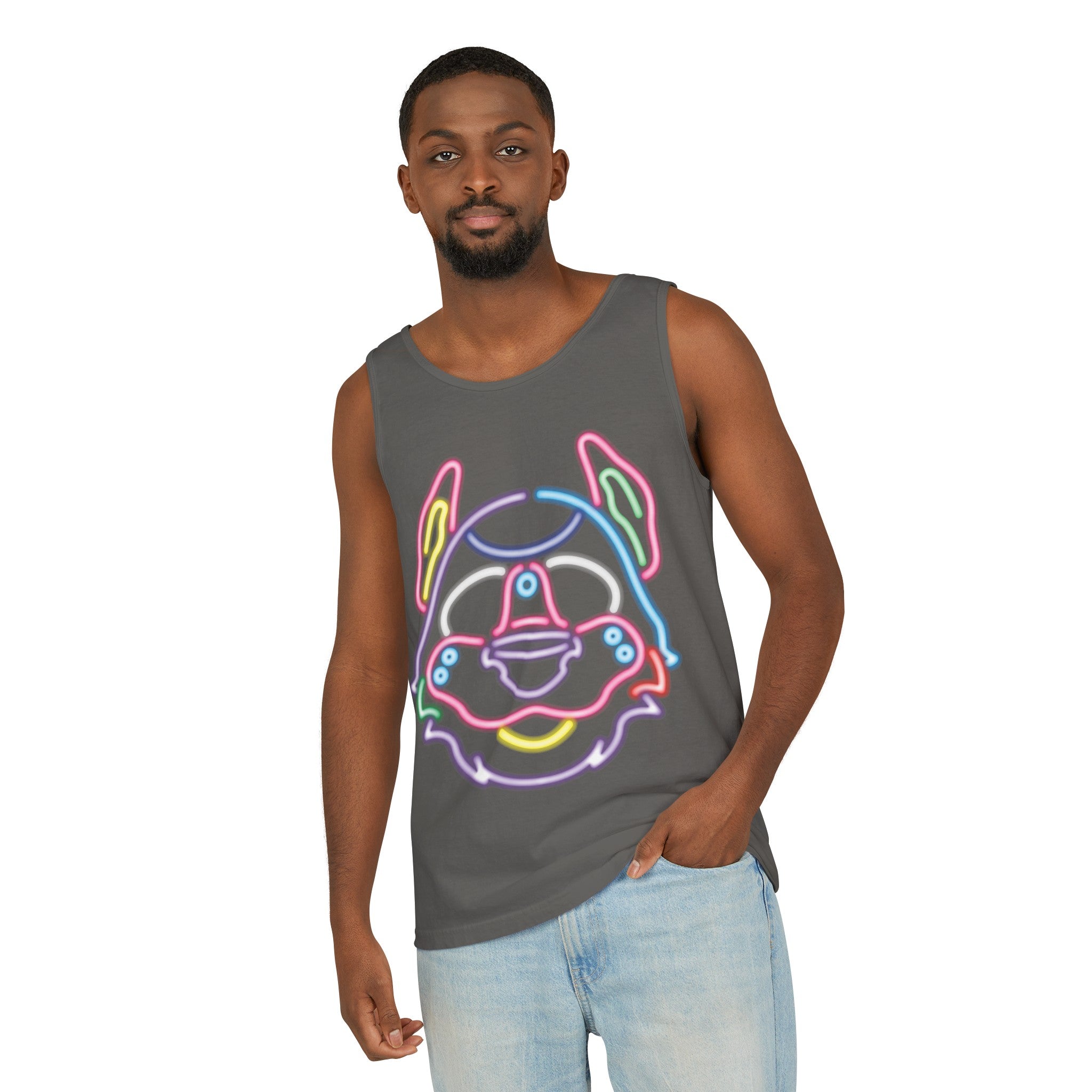 YIFF®: Neon Good Buy (Pup Mask) │ Garment-Dyed Tank Top