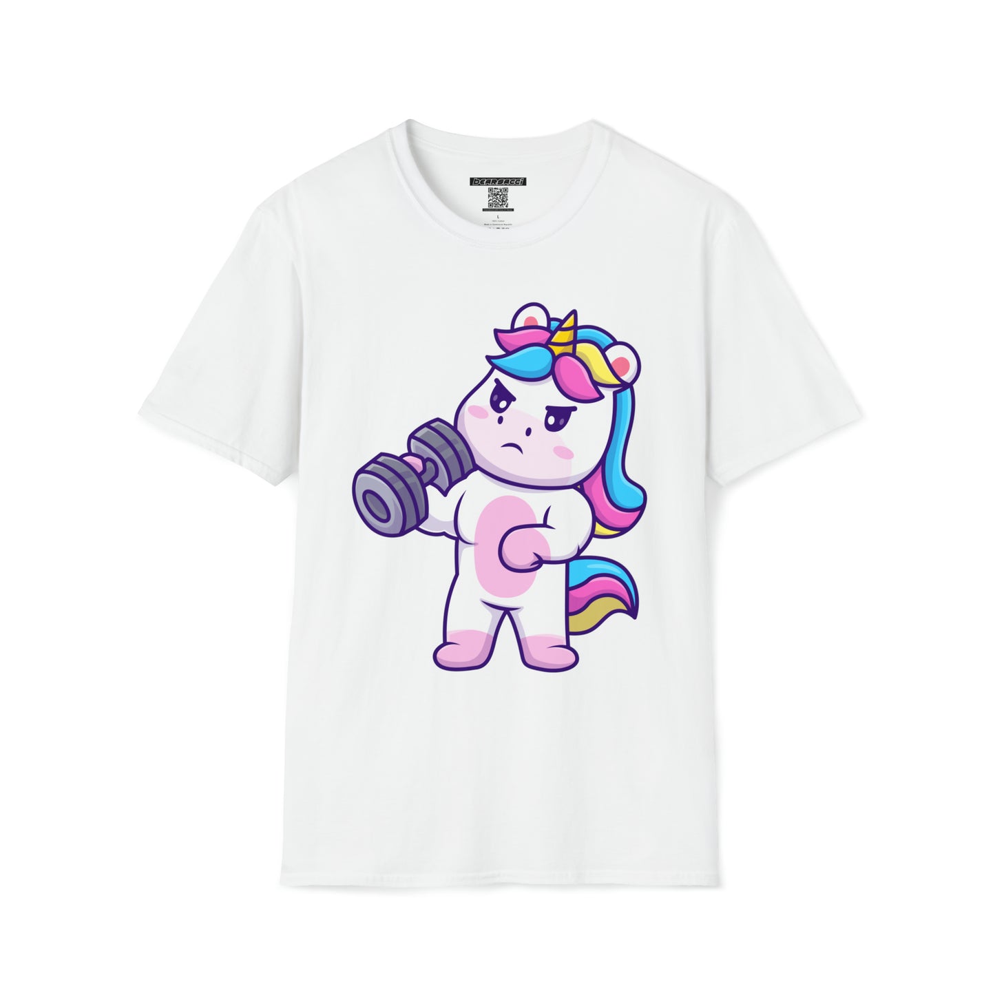 HyperPop™: Unicorn Lifting Dumbell (Getting Good At Hugging) │ Softsyle T-shirt