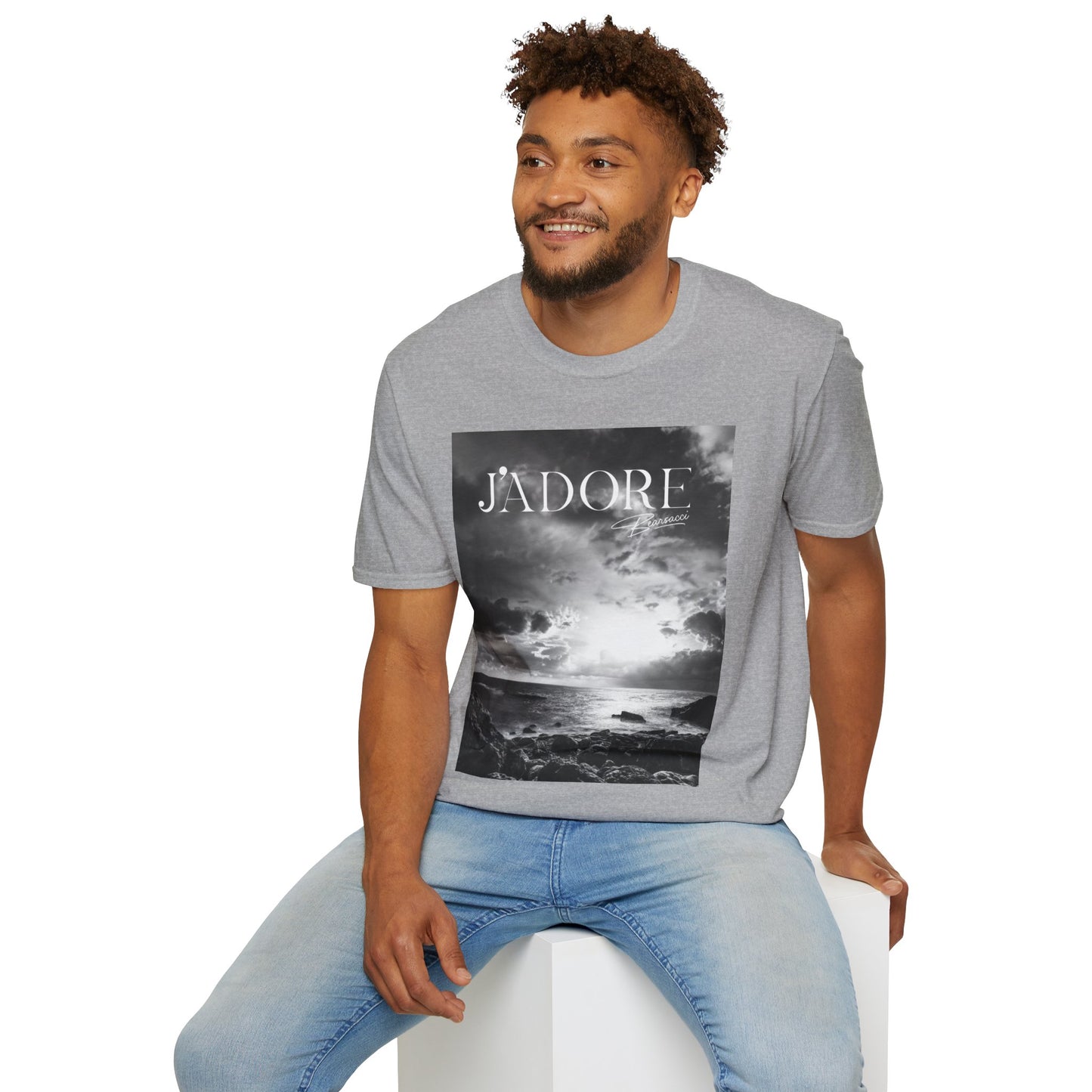 Fake Designer™: J'adore Bearsacci Solitude Is Dangerously Addictive (Black and White Beach)│ Softsyle T-shirt