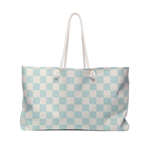 Bleu Marsh Checkerboard │ Weekender Bag (Rope Handle)