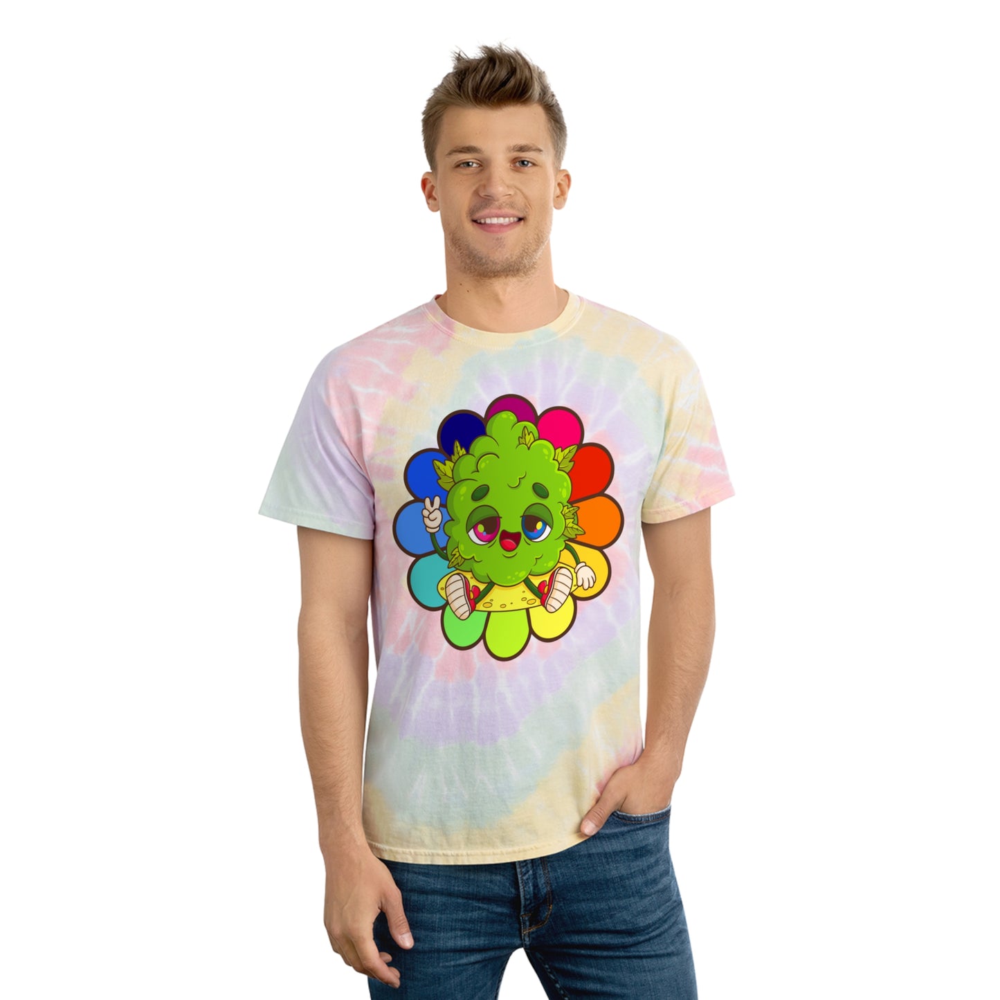 Stoney: Rainbow Leaf │ Tie-Dye Tee, Spiral