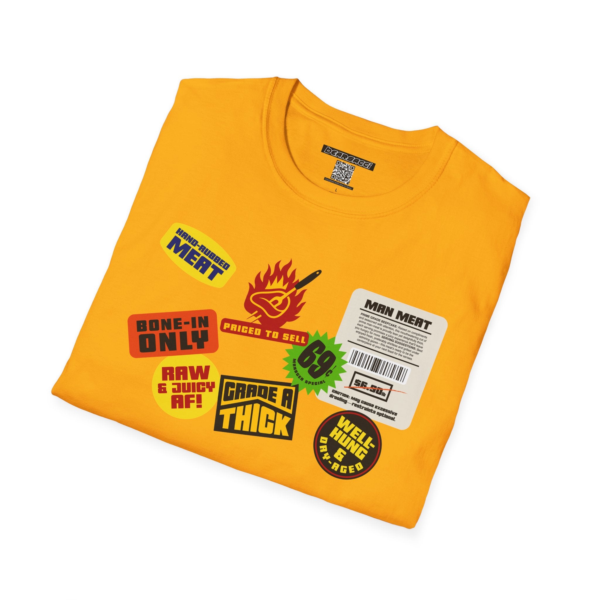 Bearmart®: Butcher Isle Meat Stickers (1990s Colorway) │Softsyle T-shirt