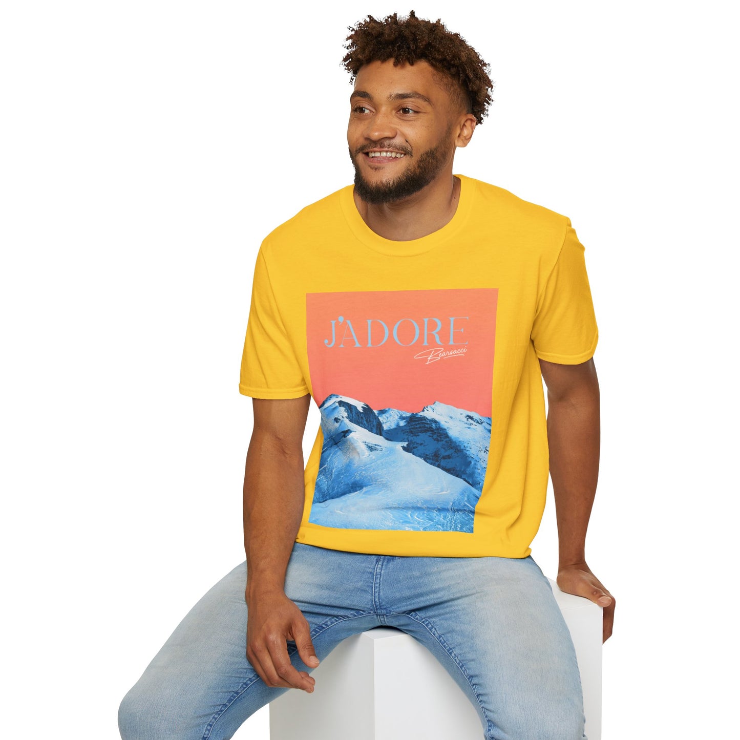 Fake Designer™: J'adore Bearsacci Solitude Is Dangerously Addictive (Vibrant Snowy Mountains At Sunset)│ Softsyle T-shirt