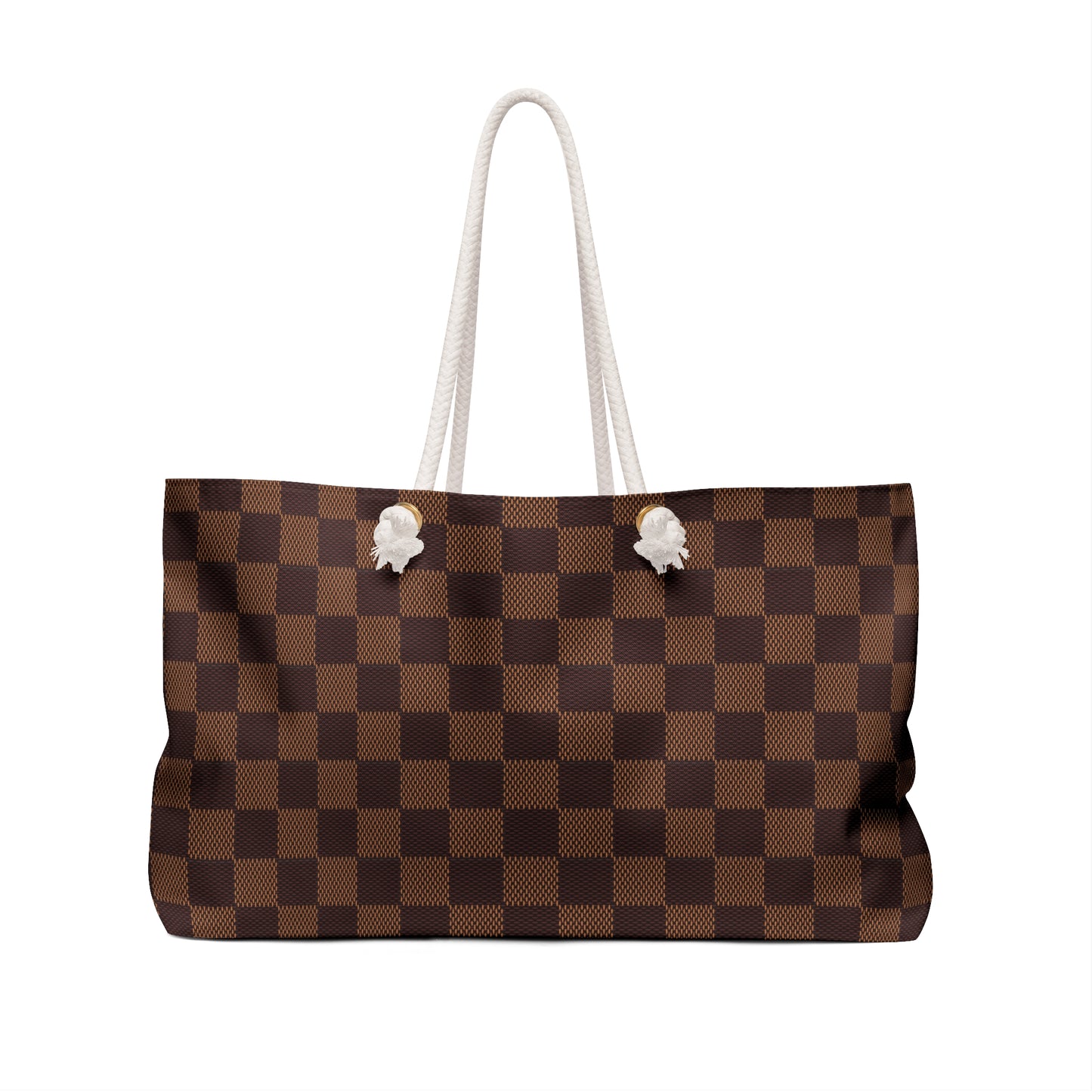 Mocha Bronze Checkerboard │ Weekender Bag (Rope Handle)