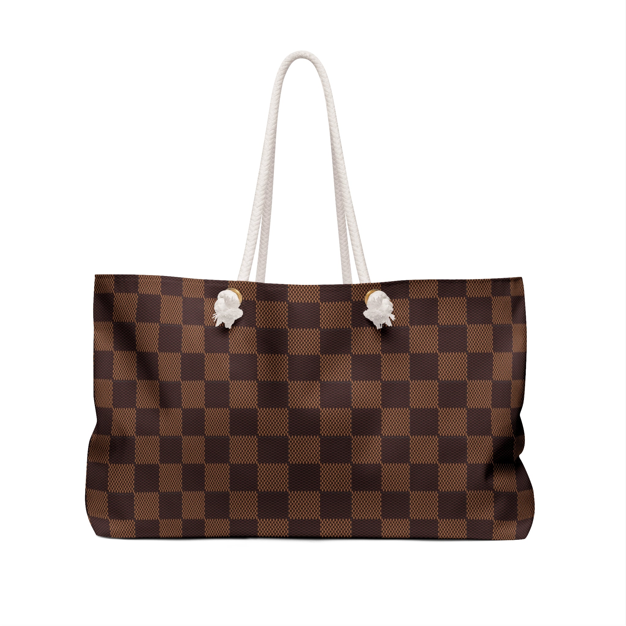 Mocha Bronze Checkerboard │ Weekender Bag (Rope Handle)