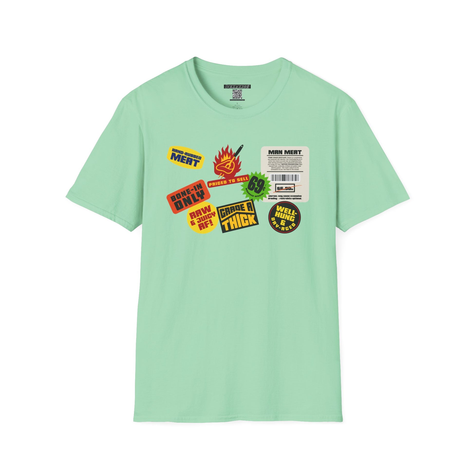 Bearmart®: Butcher Isle Meat Stickers (1990s Colorway) │Softsyle T-shirt