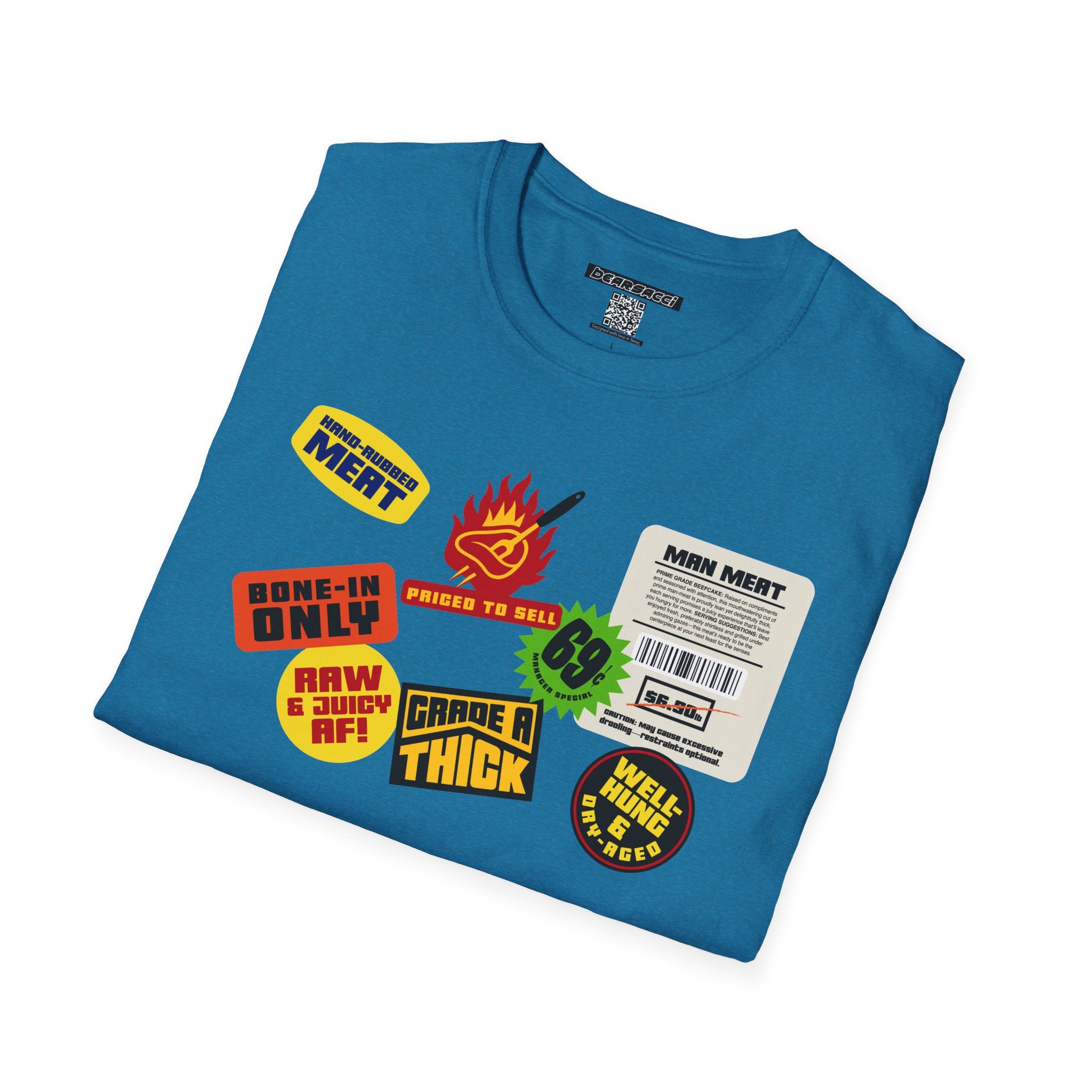 Bearmart®: Butcher Isle Meat Stickers (1990s Colorway) │Softsyle T-shirt