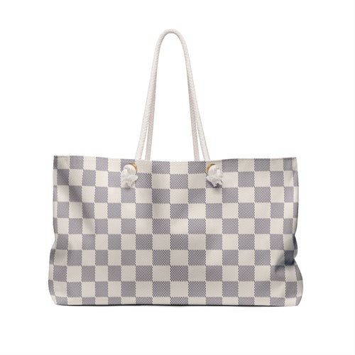 Azure Checkerboard │ Weekender Bag (Rope Handle)