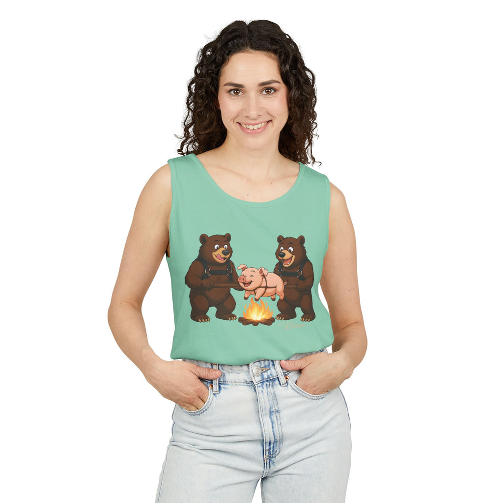 Bearmart®: Spit Roast Pig │Garment-Dyed Tank Top
