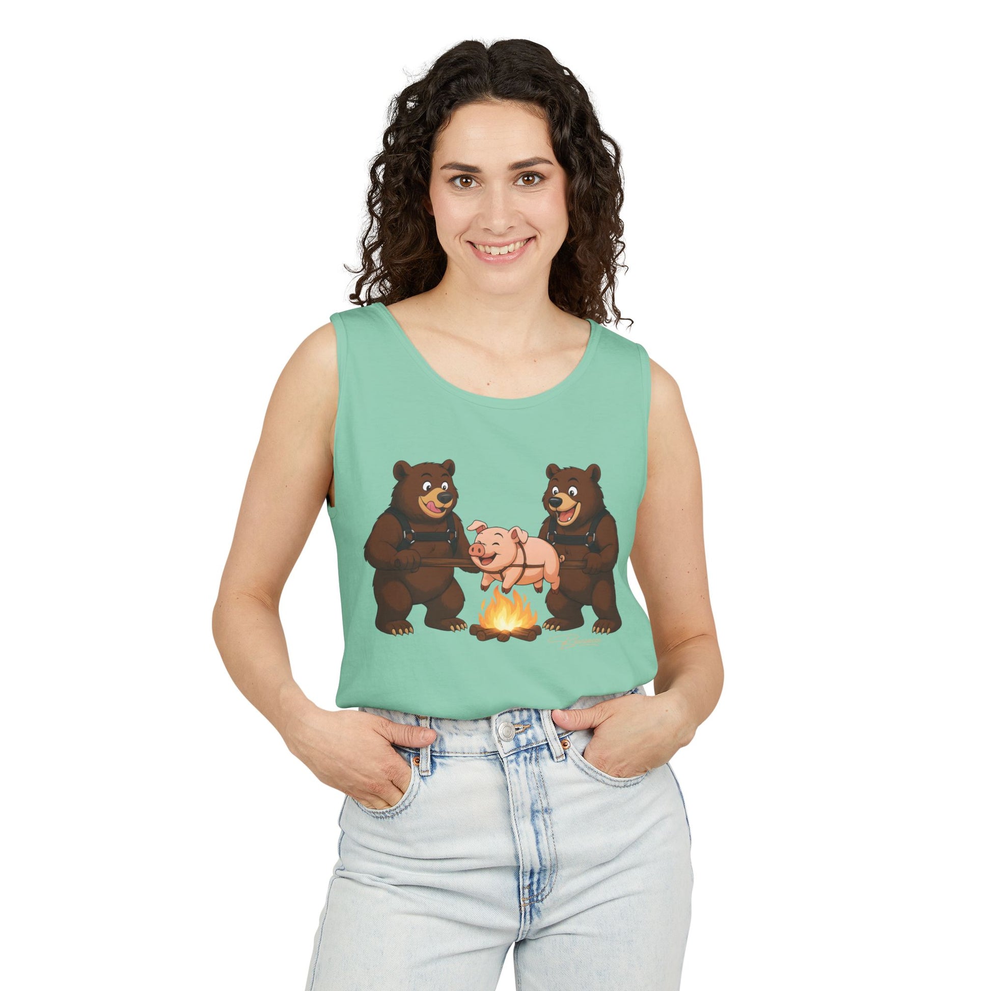 Bearmart®: Spit Roast Pig │Garment-Dyed Tank Top
