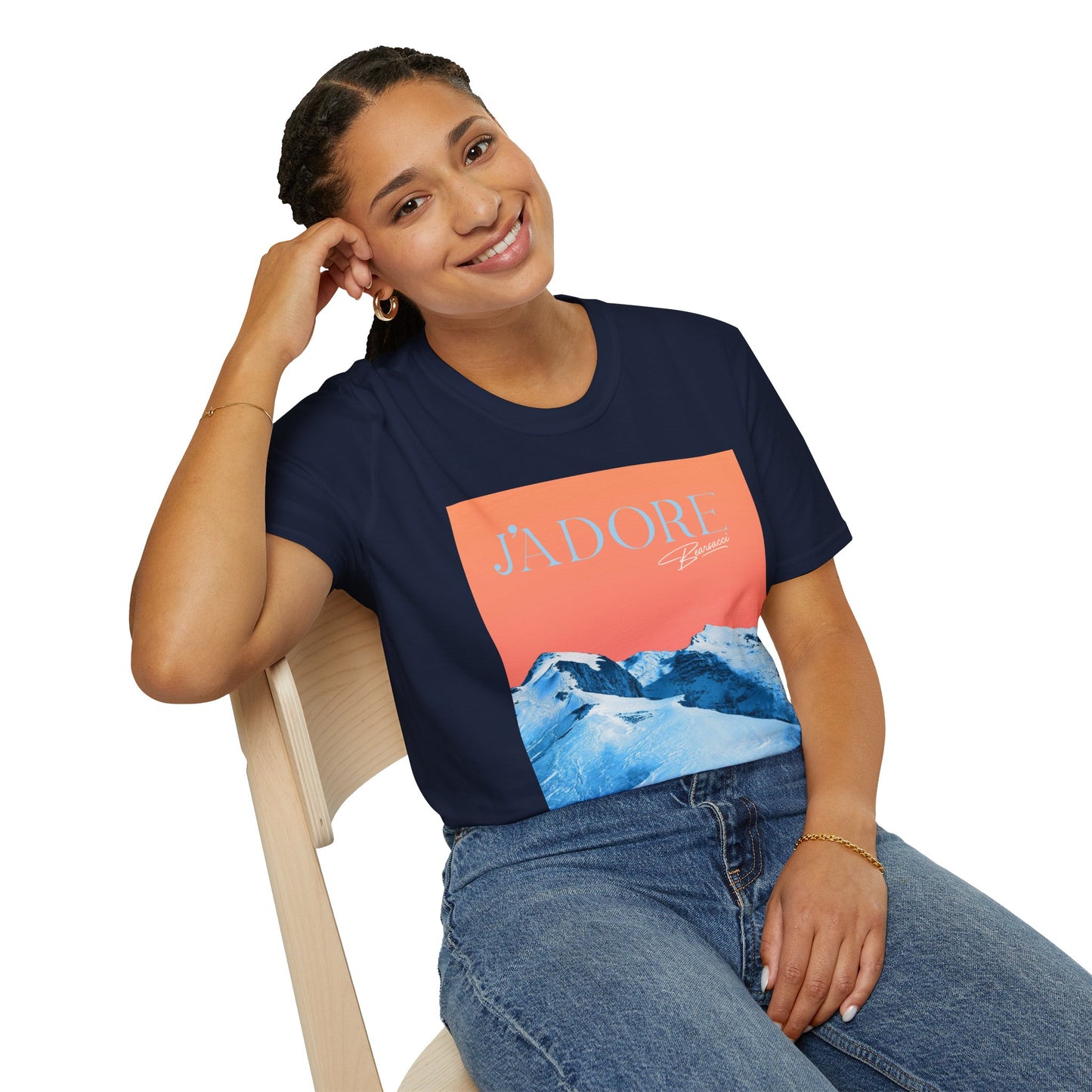 Fake Designer™: J'adore Bearsacci Solitude Is Dangerously Addictive (Vibrant Snowy Mountains At Sunset)│ Softsyle T-shirt