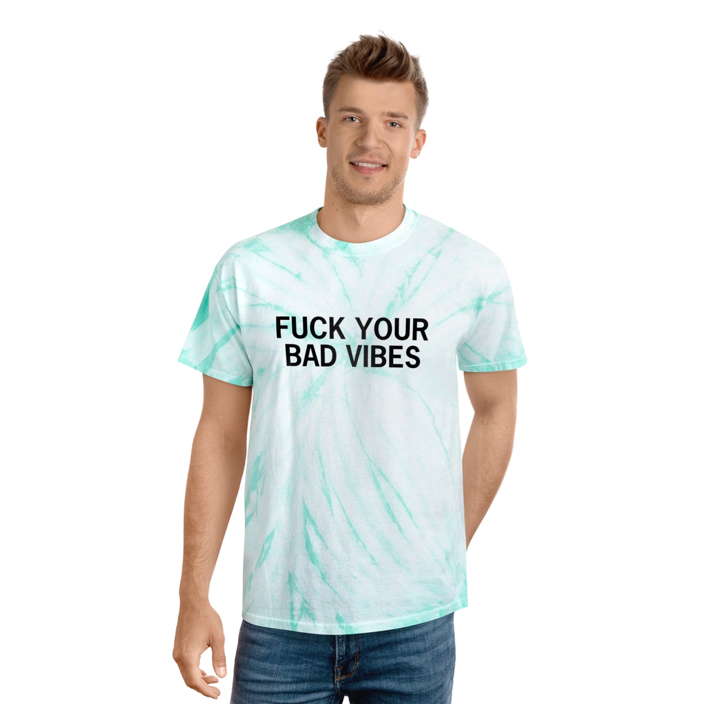 Stoney X Hollyweird: "Fuck Your Bad Vibes" │ Tie-Dye Tee, Spiral