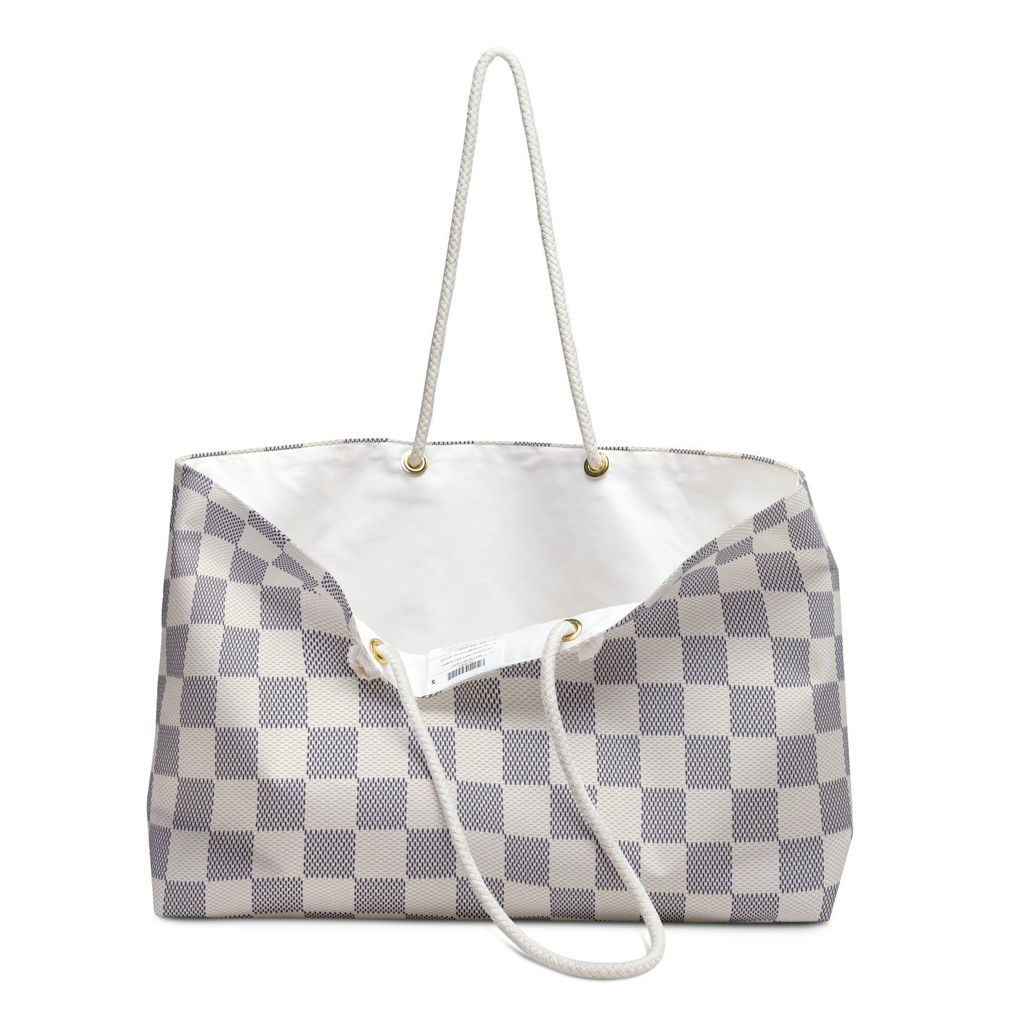 Azure Checkerboard │ Weekender Bag (Rope Handle)