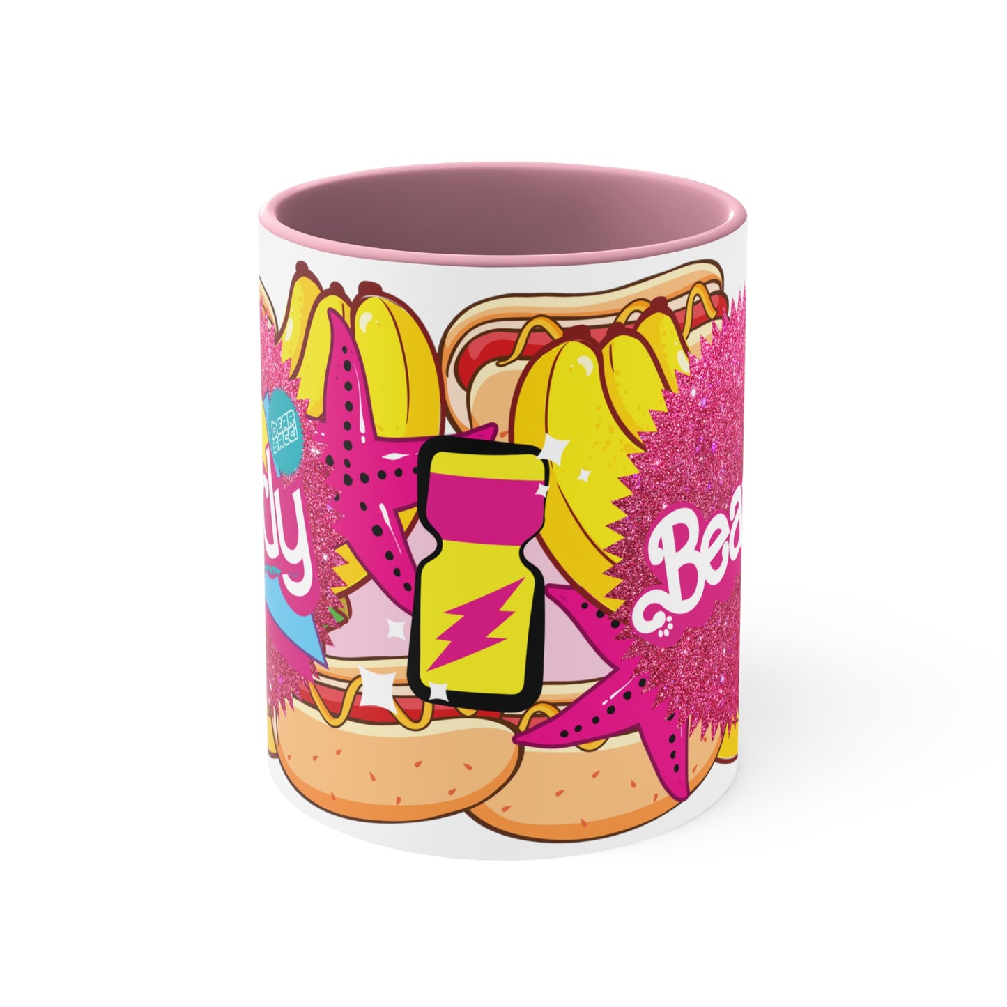 Bearbie "Now It's A Party" │ Pink Accent Coffee Mug, 11oz