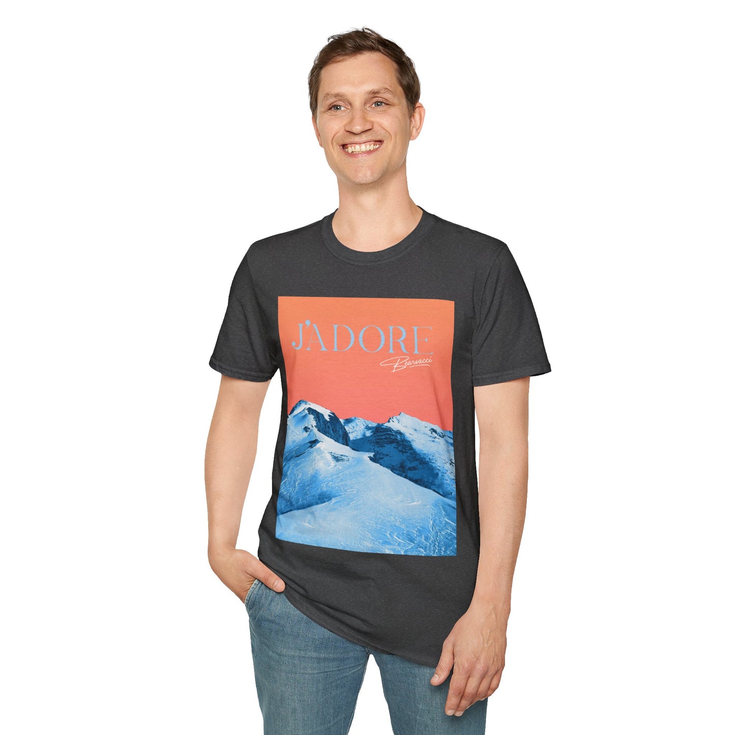 Fake Designer™: J'adore Bearsacci Solitude Is Dangerously Addictive (Vibrant Snowy Mountains At Sunset)│ Softsyle T-shirt