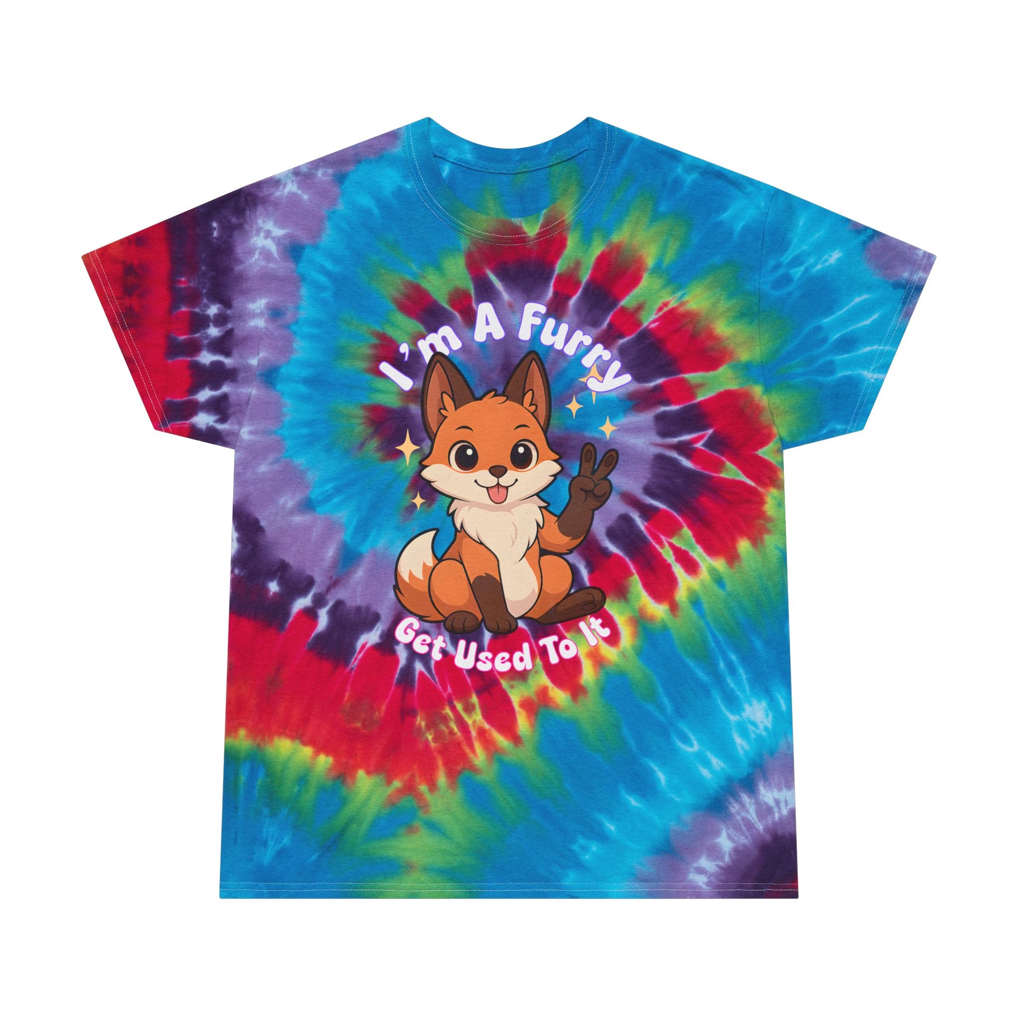 YIFF®: I'm A Furry, Get Used To It │ Soft Tie-Dye Tee, Spiral